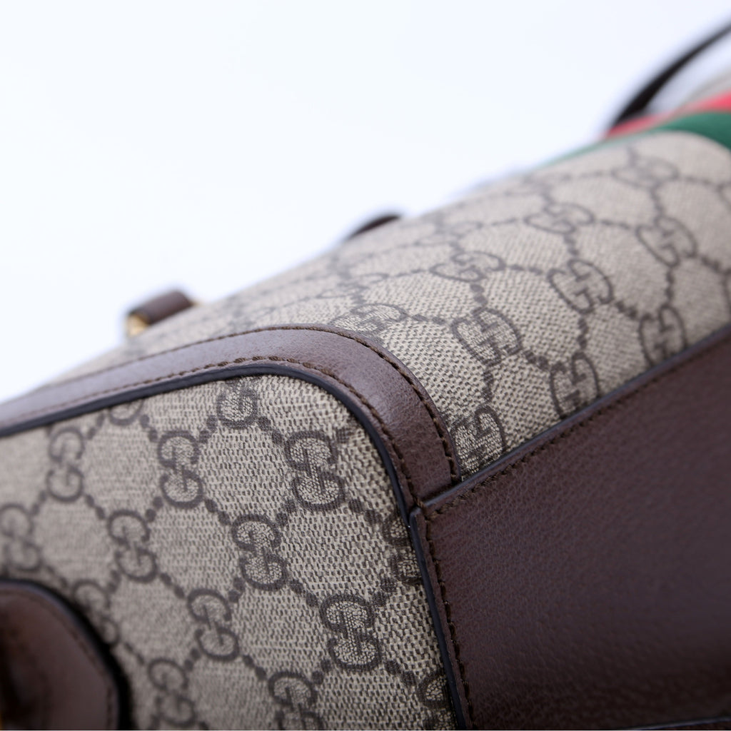 Gucci 524532 GG Supreme Ophidia Boston Medium Brown