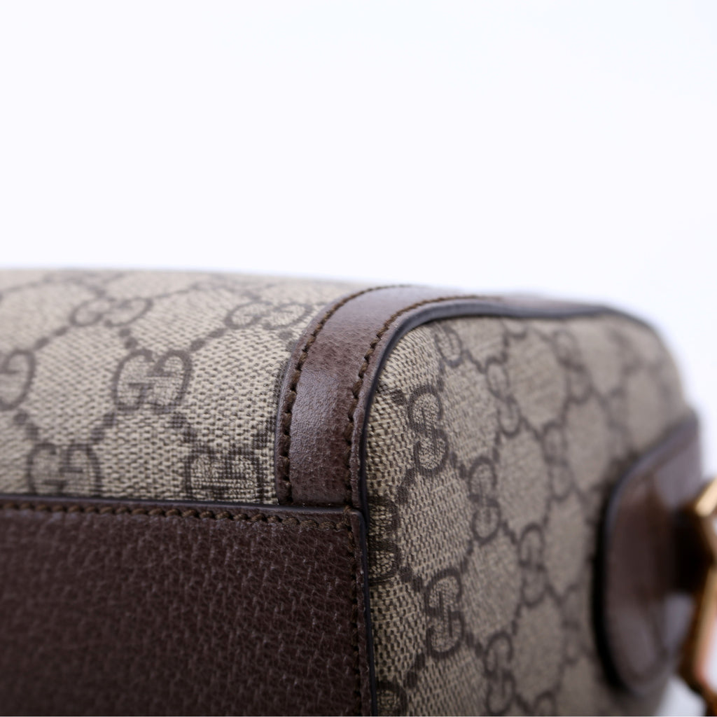 Gucci 524532 GG Supreme Ophidia Boston Medium Brown