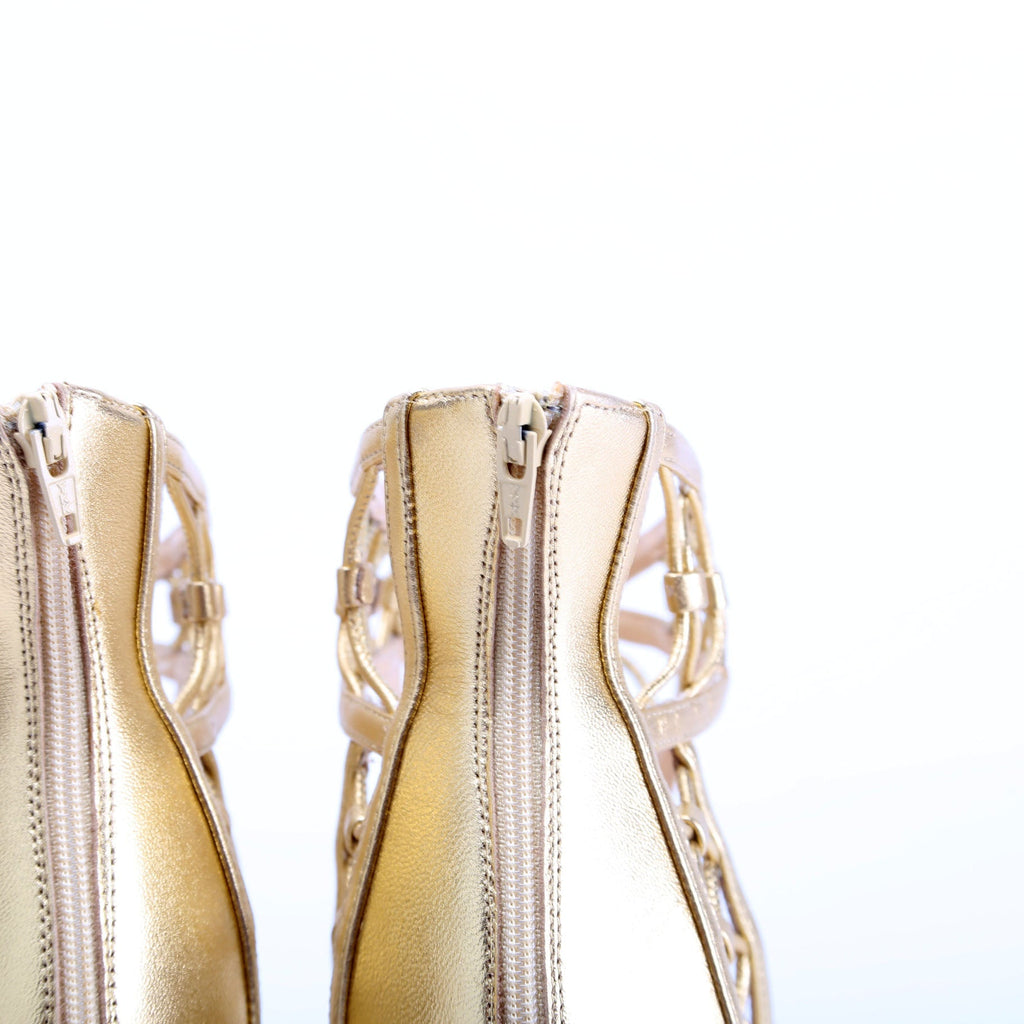 Martha Lattice Pumps Size 38 Gold