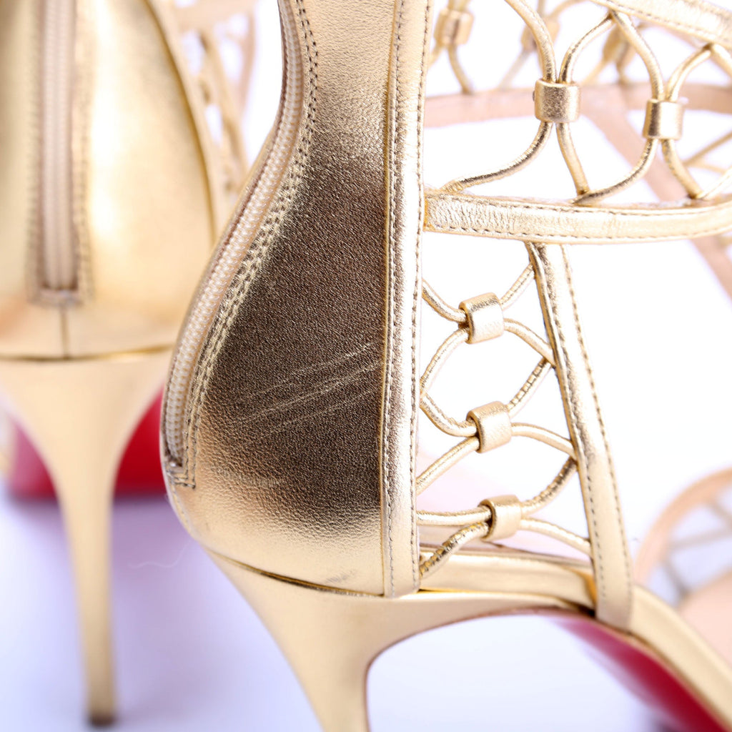 Martha Lattice Pumps Size 38 Gold