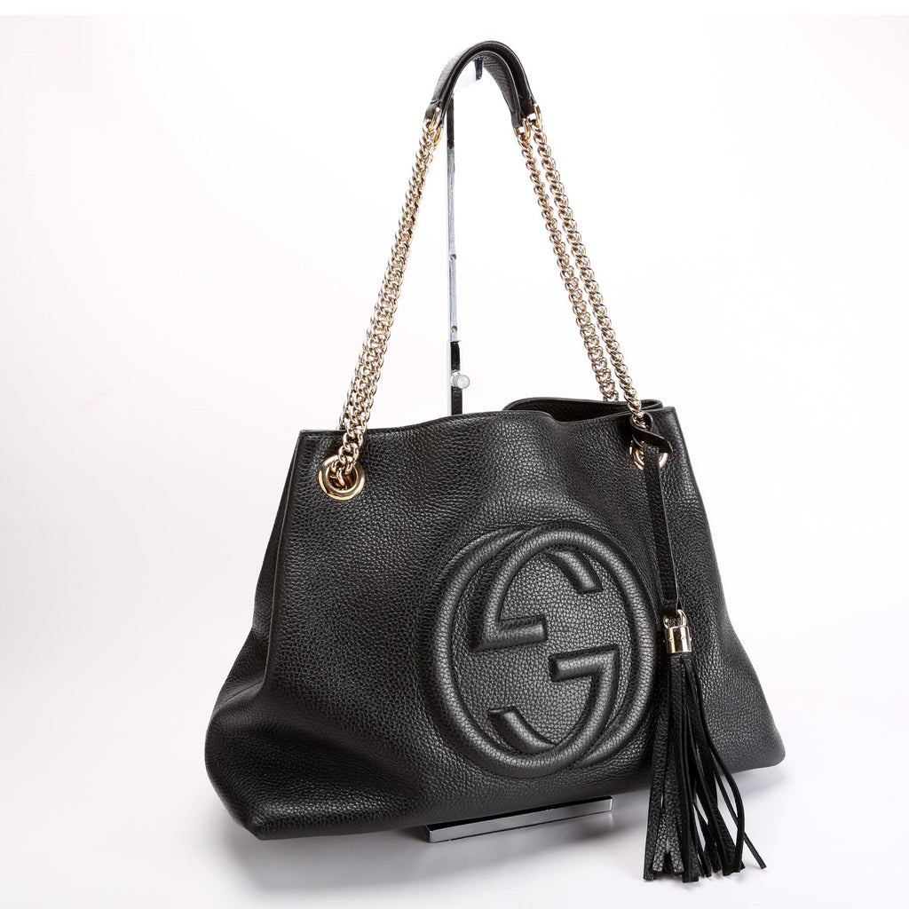 536196 Soho Chain Tote Newer Black