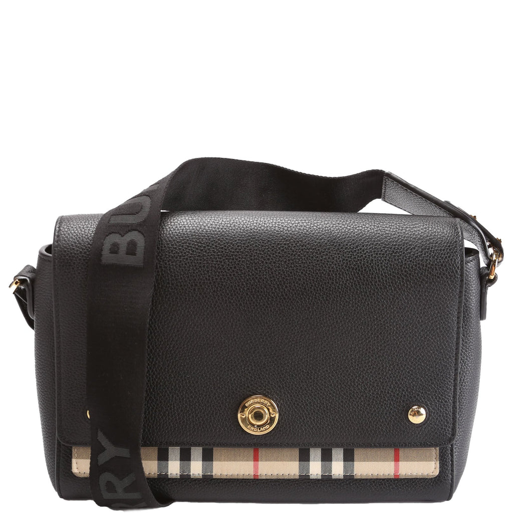 Vintage Check Note Crossbody Bag Black