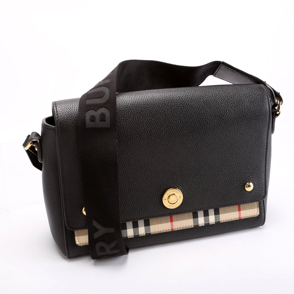 Vintage Check Note Crossbody Bag Black