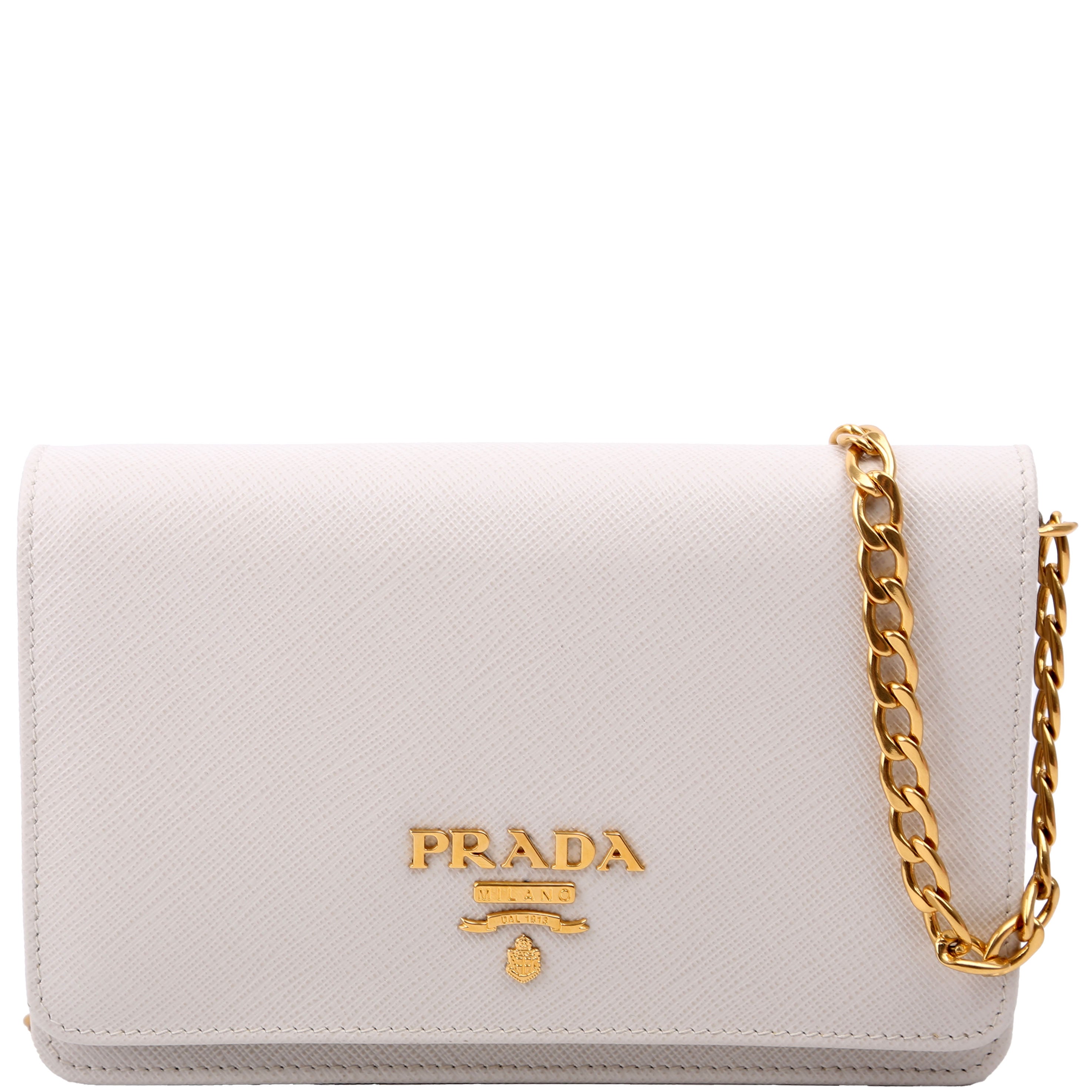Saffiano Lux Mini Chain Bag Gray