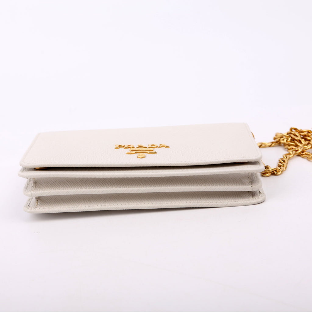 Saffiano Lux Mini Chain Bag Gray