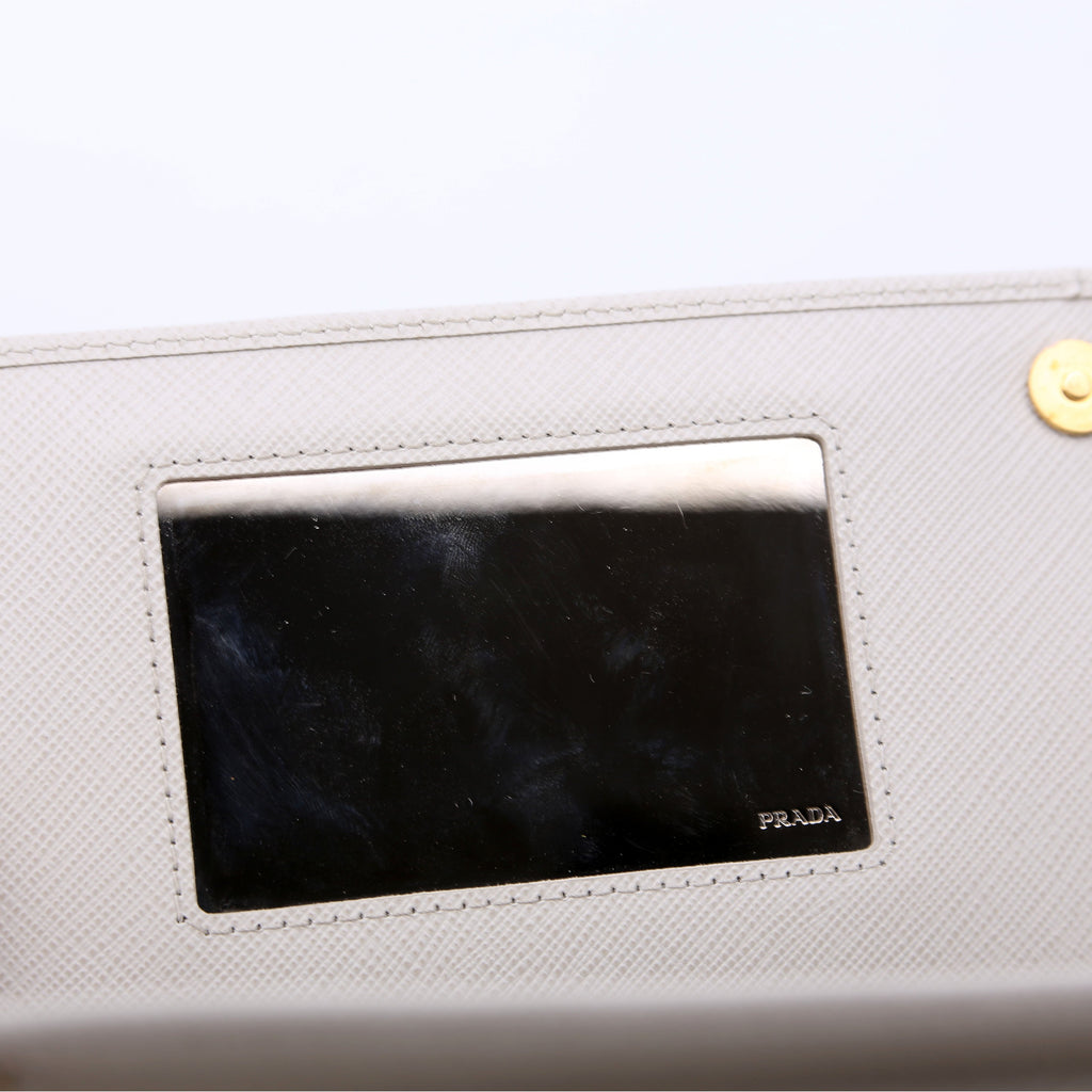 Saffiano Lux Mini Chain Bag Gray