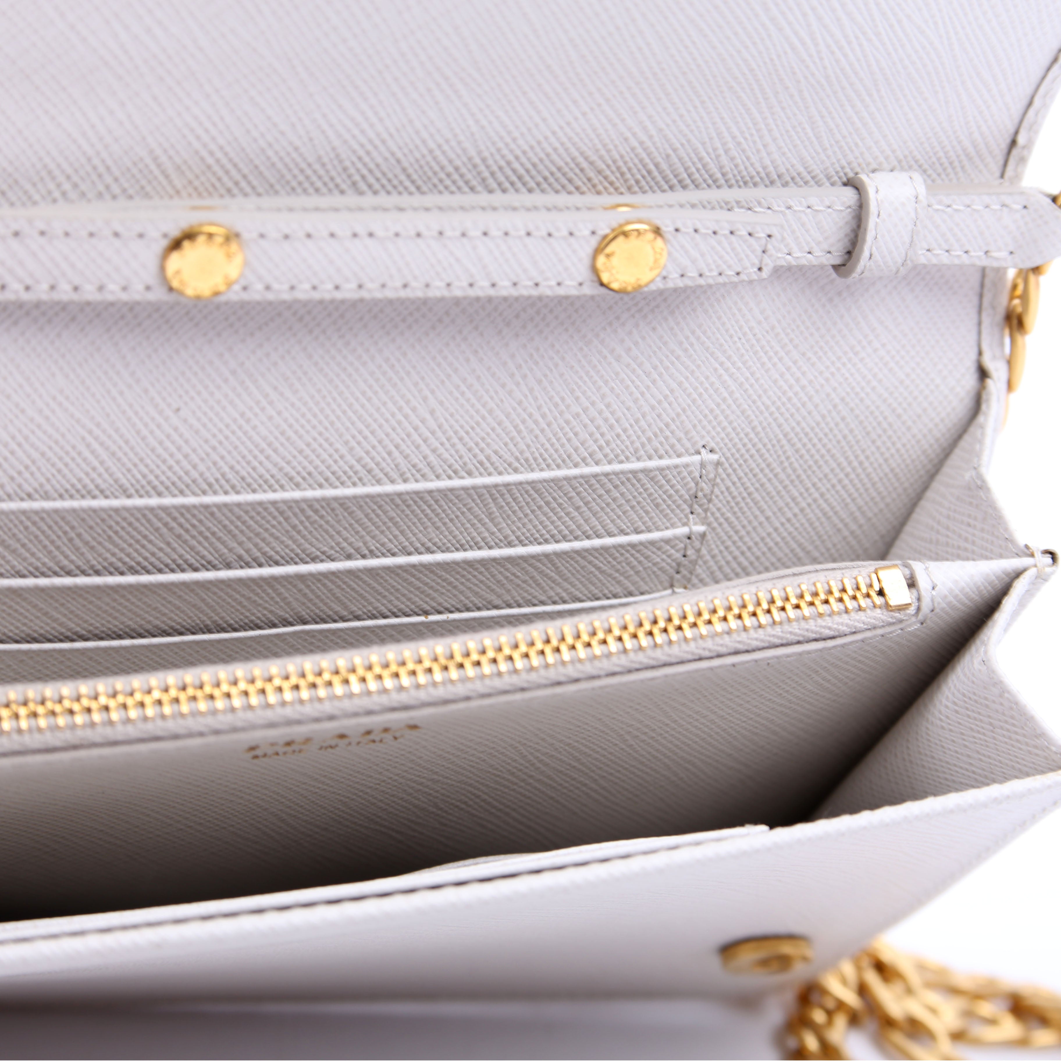 Saffiano Lux Mini Chain Bag Gray