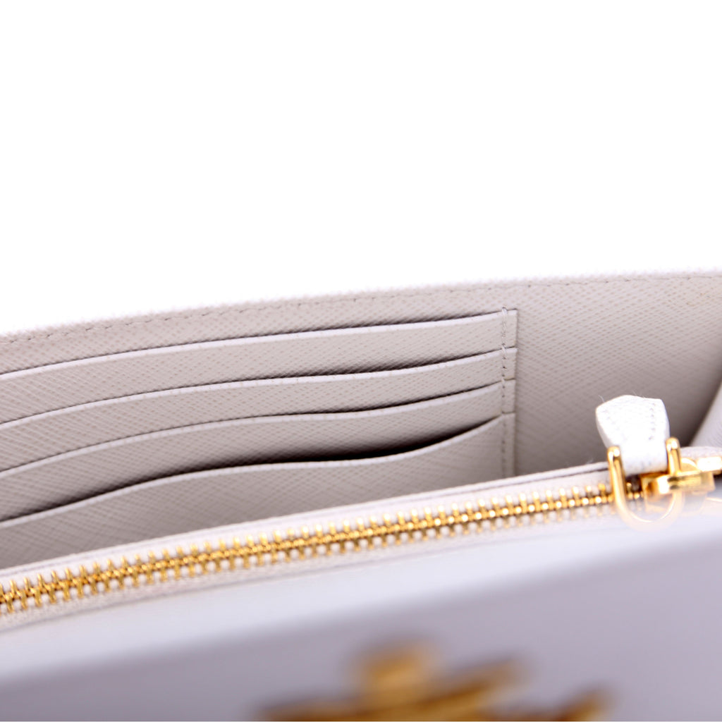 Saffiano Lux Mini Chain Bag Gray