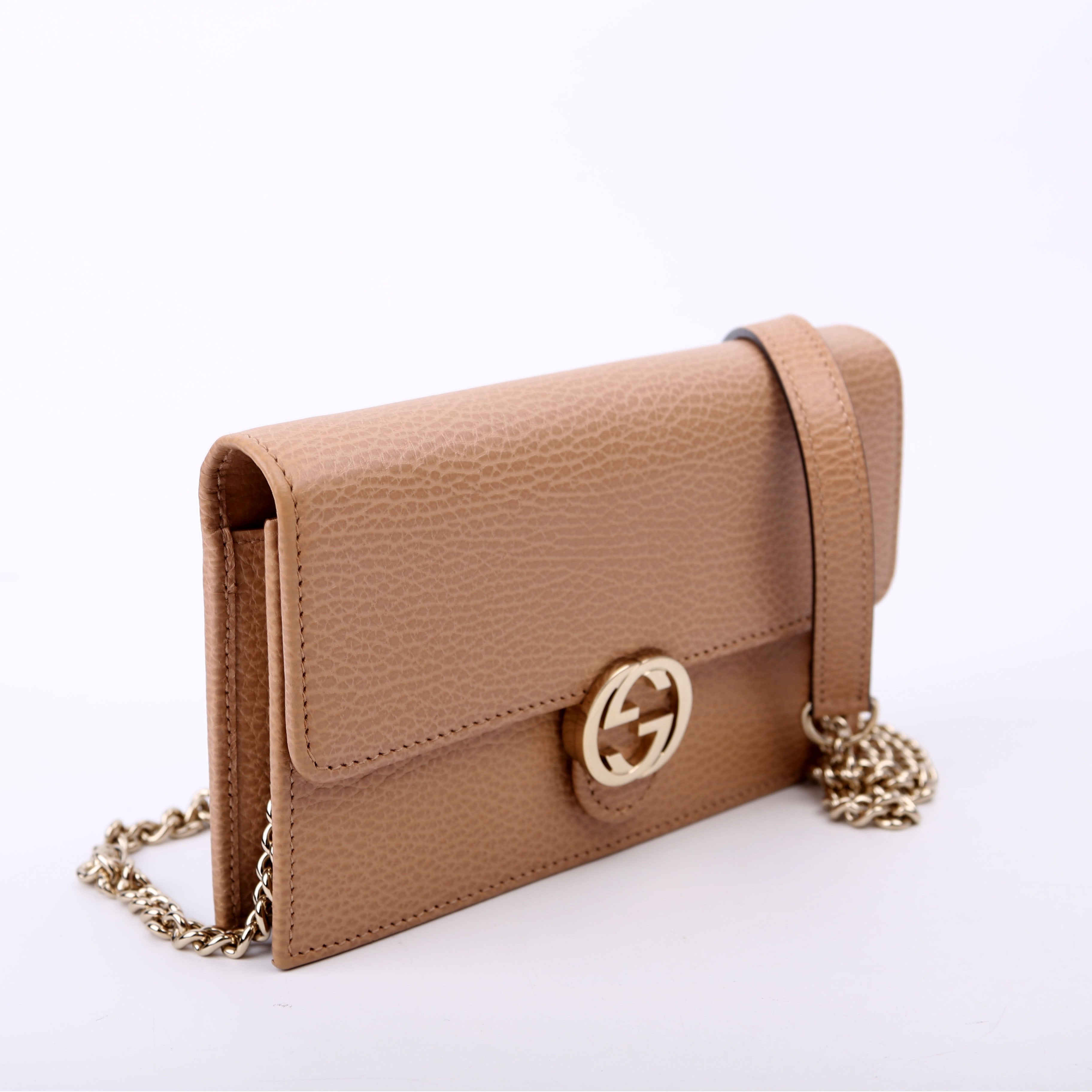 615523 Interlocking GG WOC Calfskin Tan