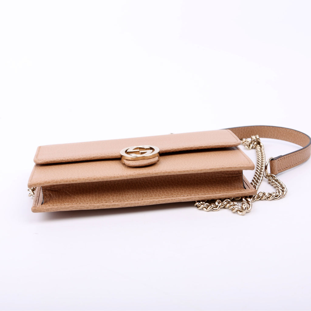 615523 Interlocking GG WOC Calfskin Tan
