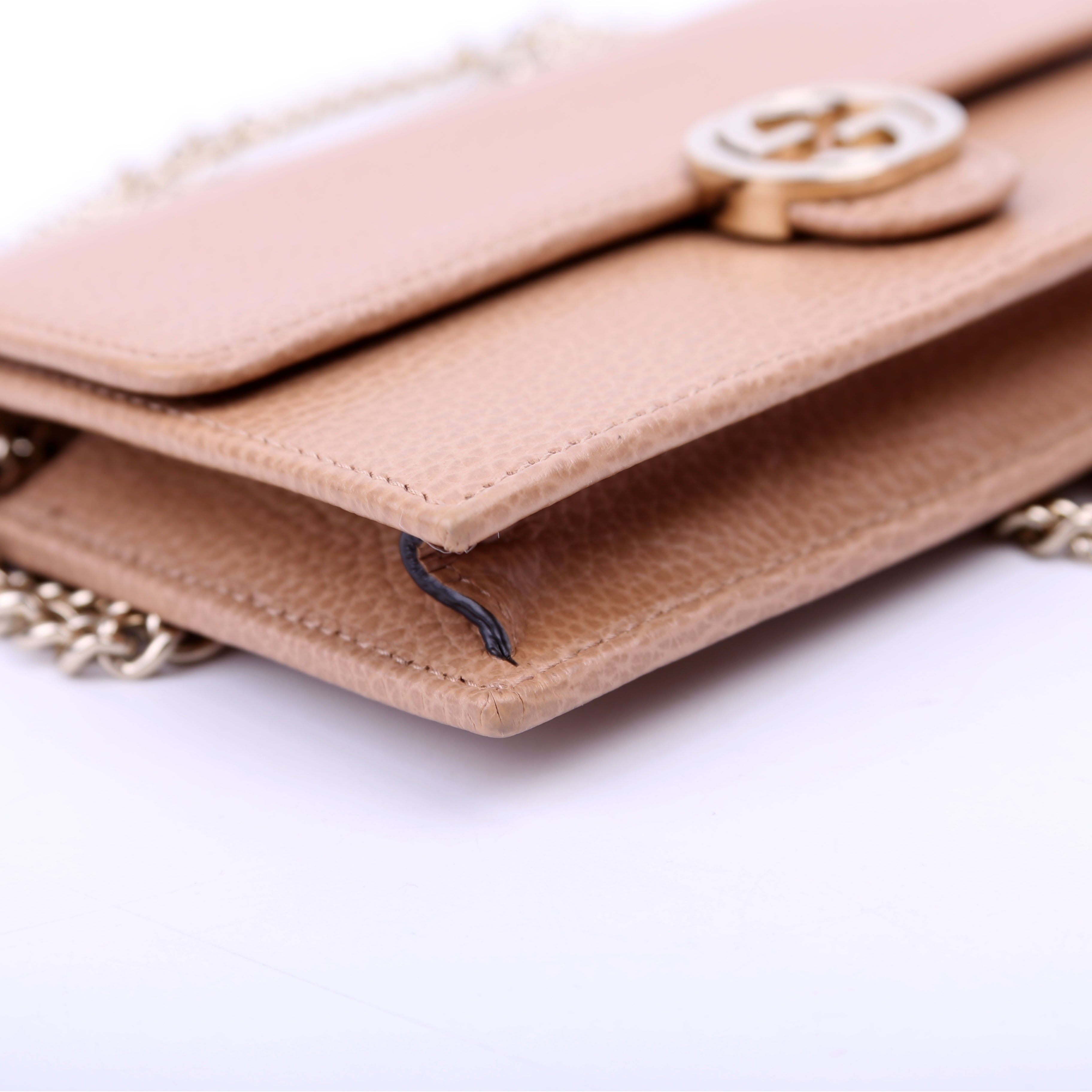 615523 Interlocking GG WOC Calfskin Tan