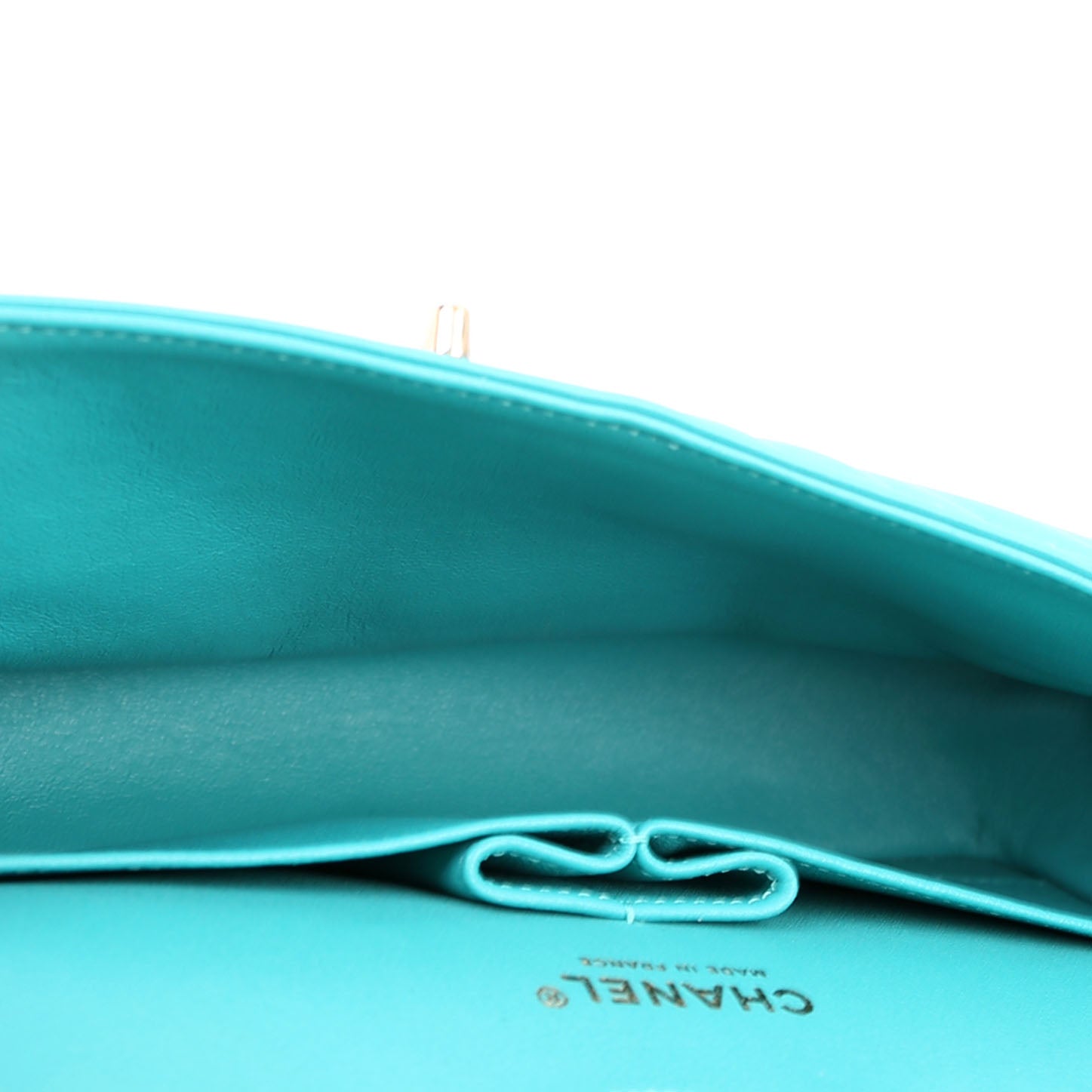 Classic Flap Medium Chevron Lambskin 23M Teal