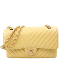 Classic Flap Medium Chevron Lambskin 28M Yellow