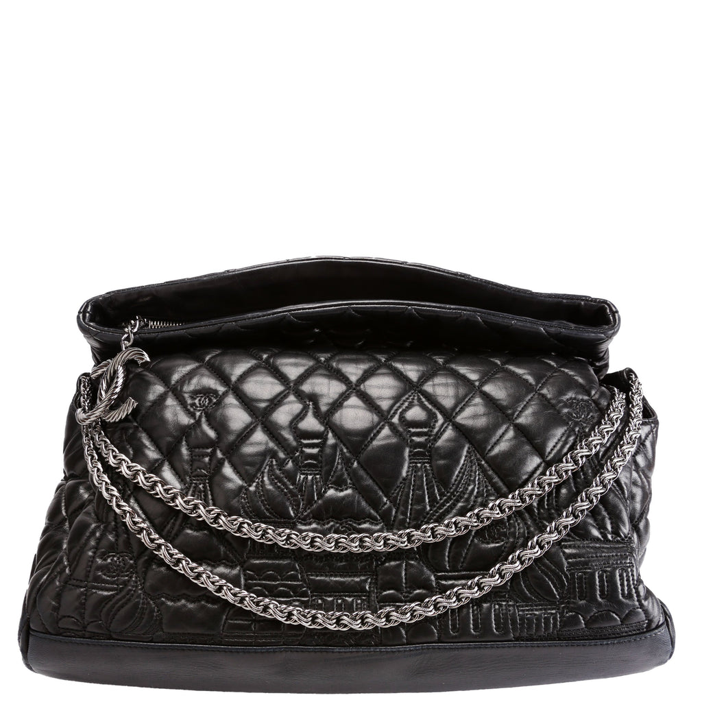 Paris-Moscow Red Square Kremlin Fold-Over Large Lambskin 12M Black