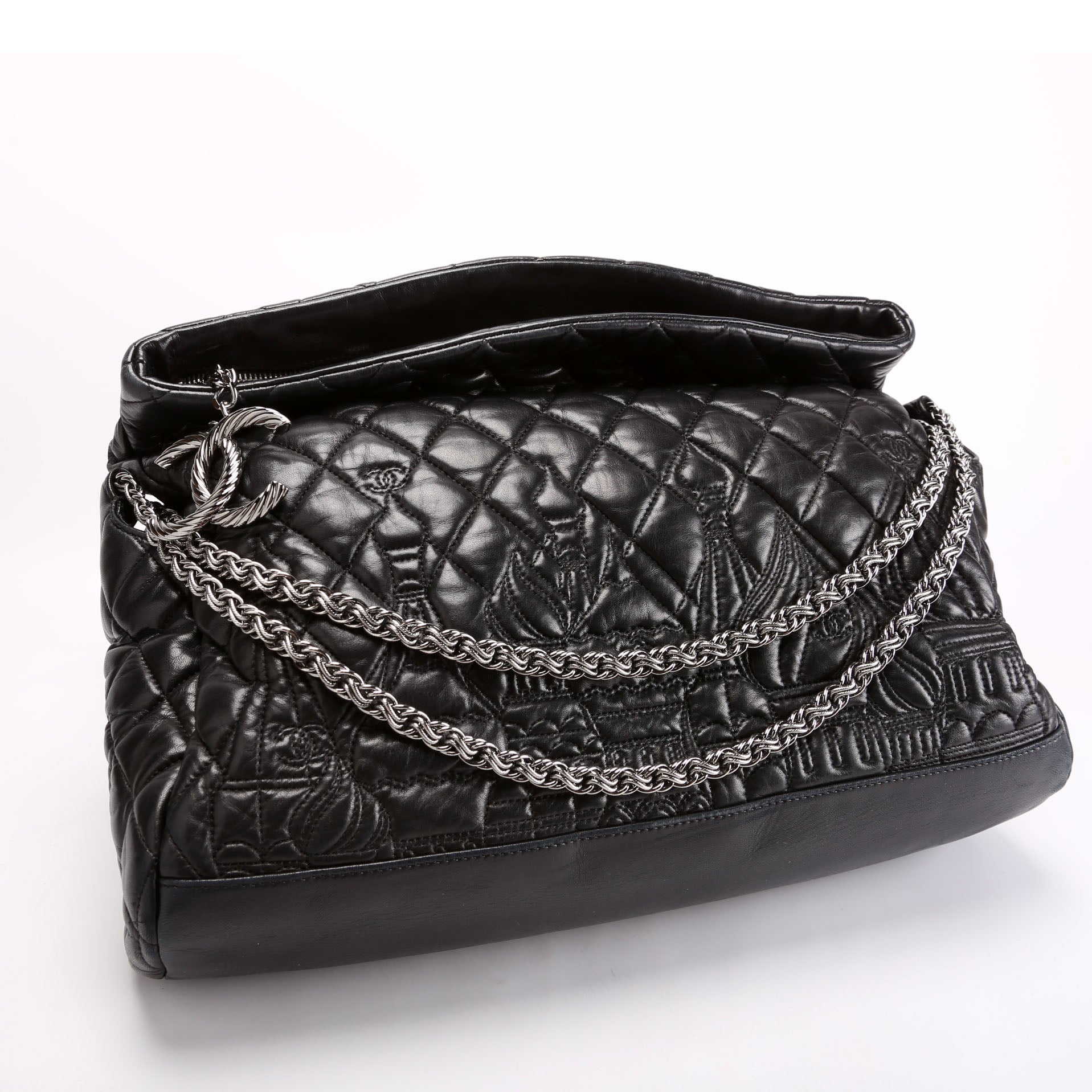 Paris-Moscow Red Square Kremlin Fold-Over Large Lambskin 12M Black