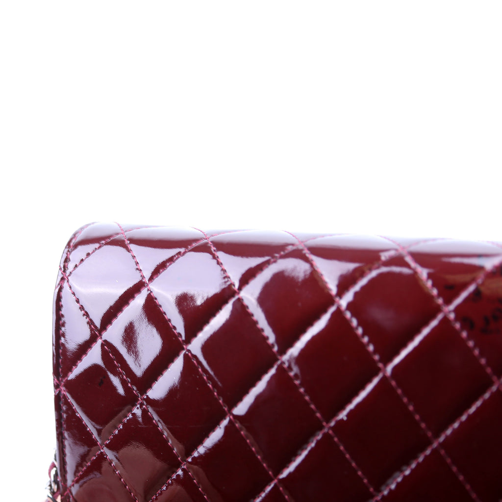 Classic Quilted Clutch Patent 18M Burgundy