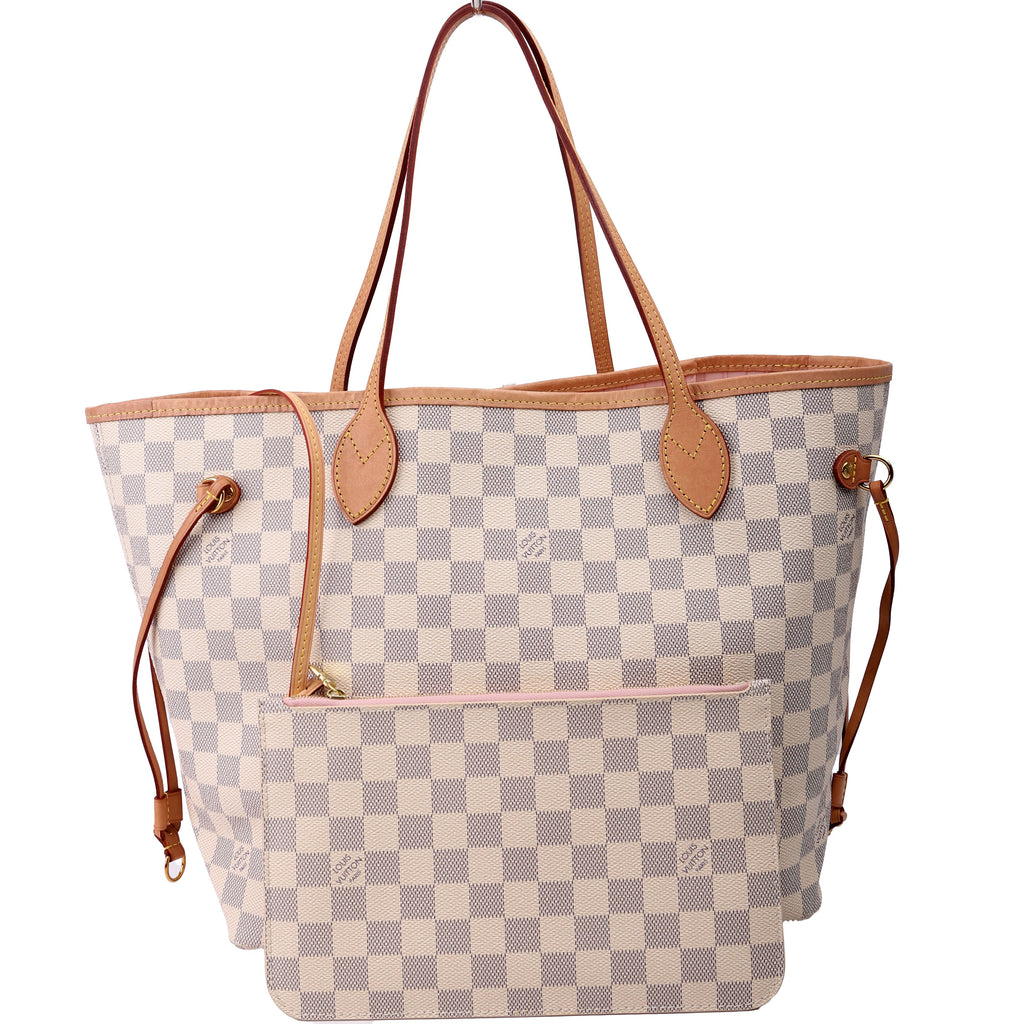 Neverfull With Wallet MM Damier Azur Pink