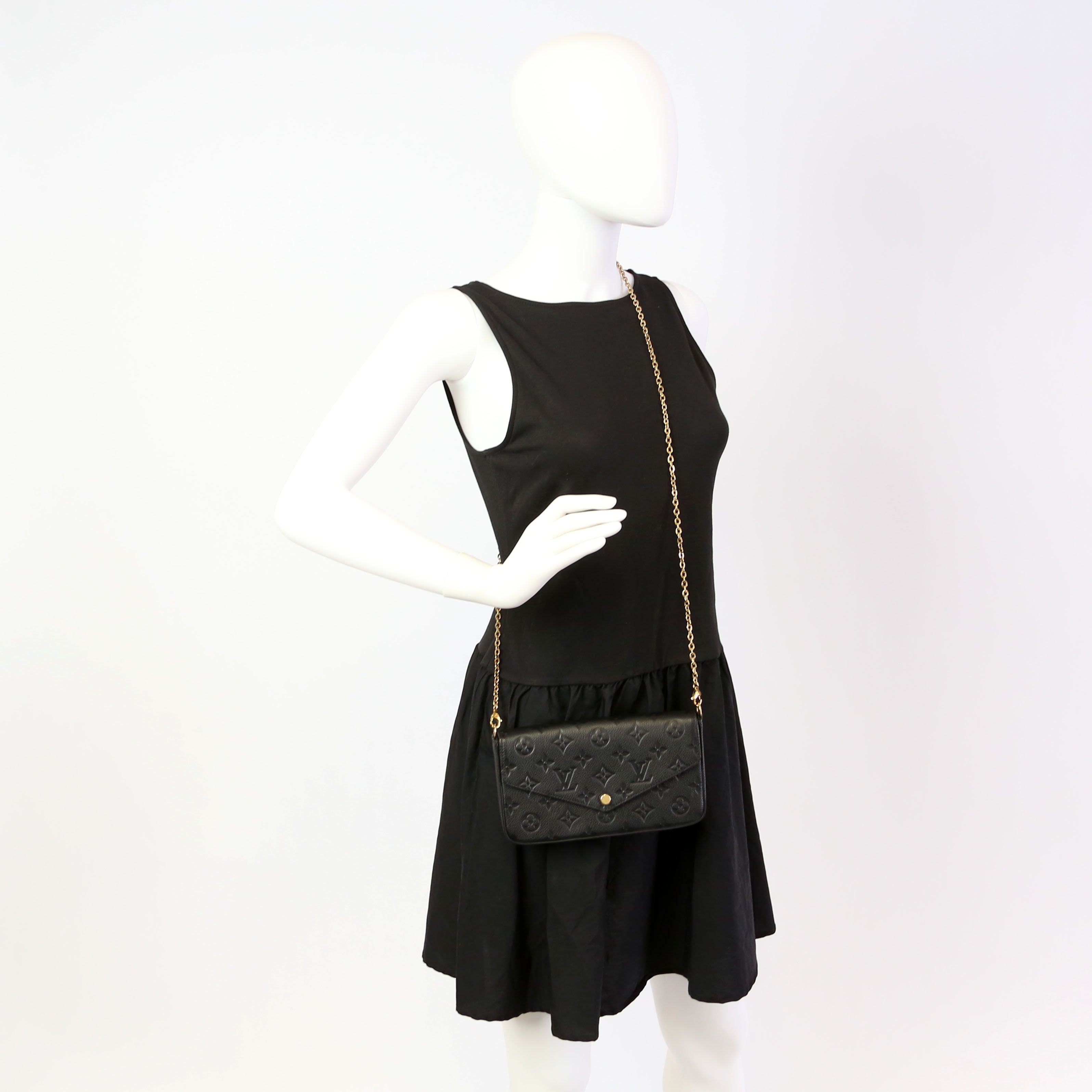 Pochette Felicie Empreinte Black