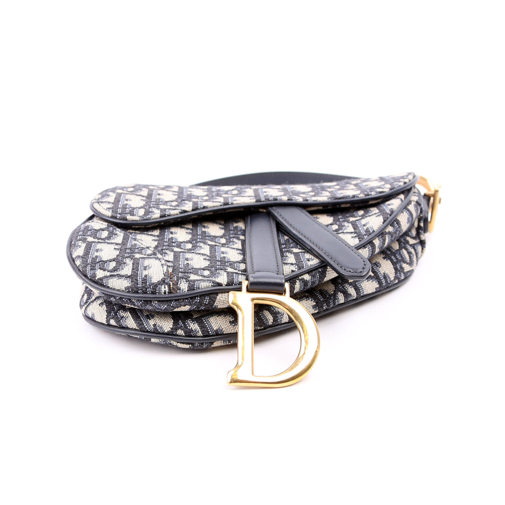 Dior Mini Saddle Bag Oblique Navy