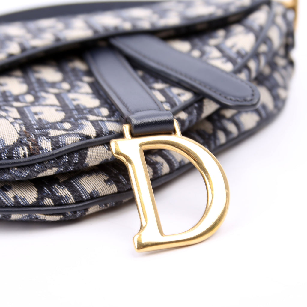 Dior Mini Saddle Bag Oblique Navy
