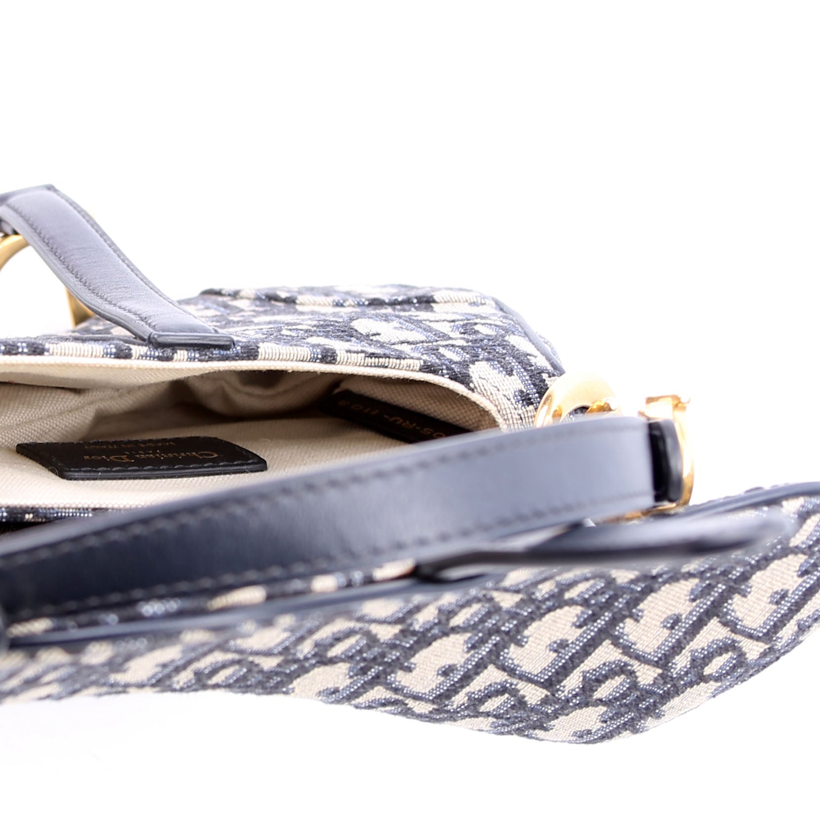 Dior Mini Saddle Bag Oblique Navy