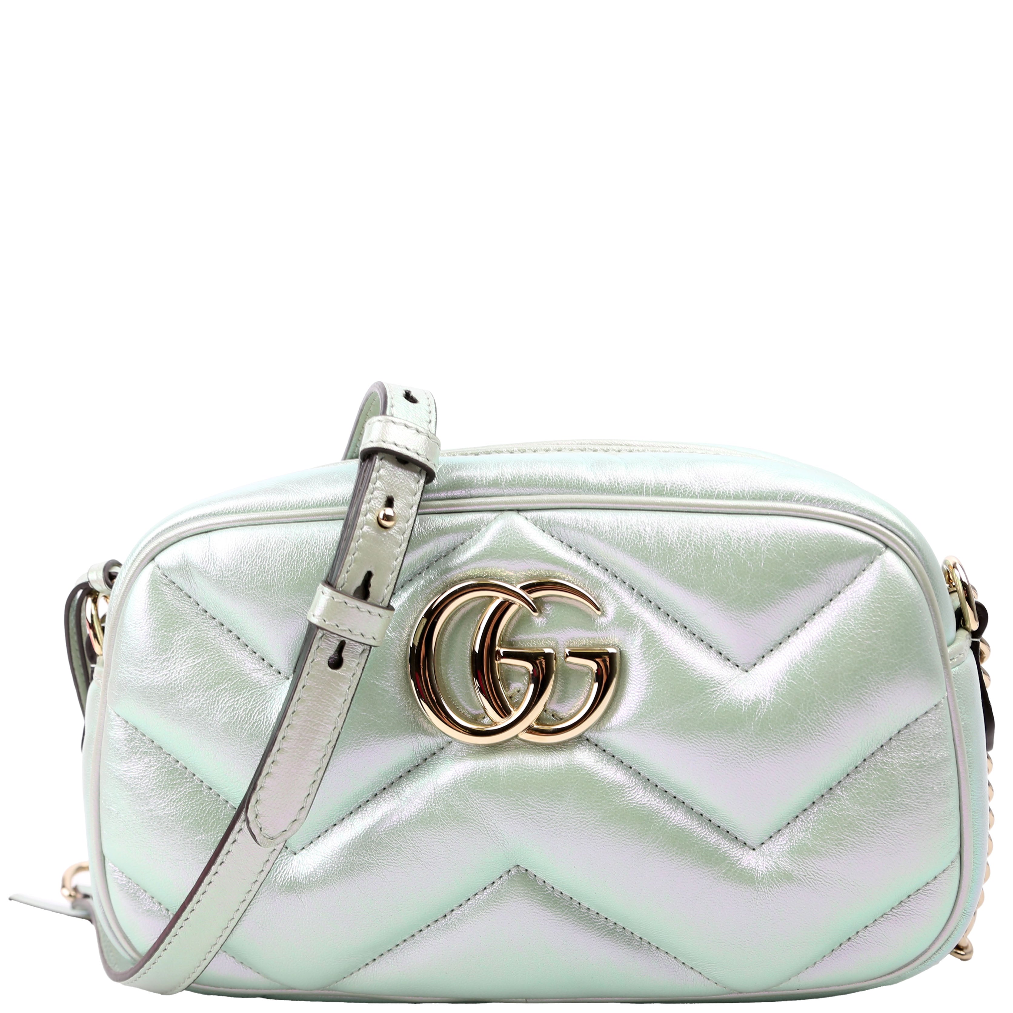 447632 Marmont Small Leather Camera Iridescent