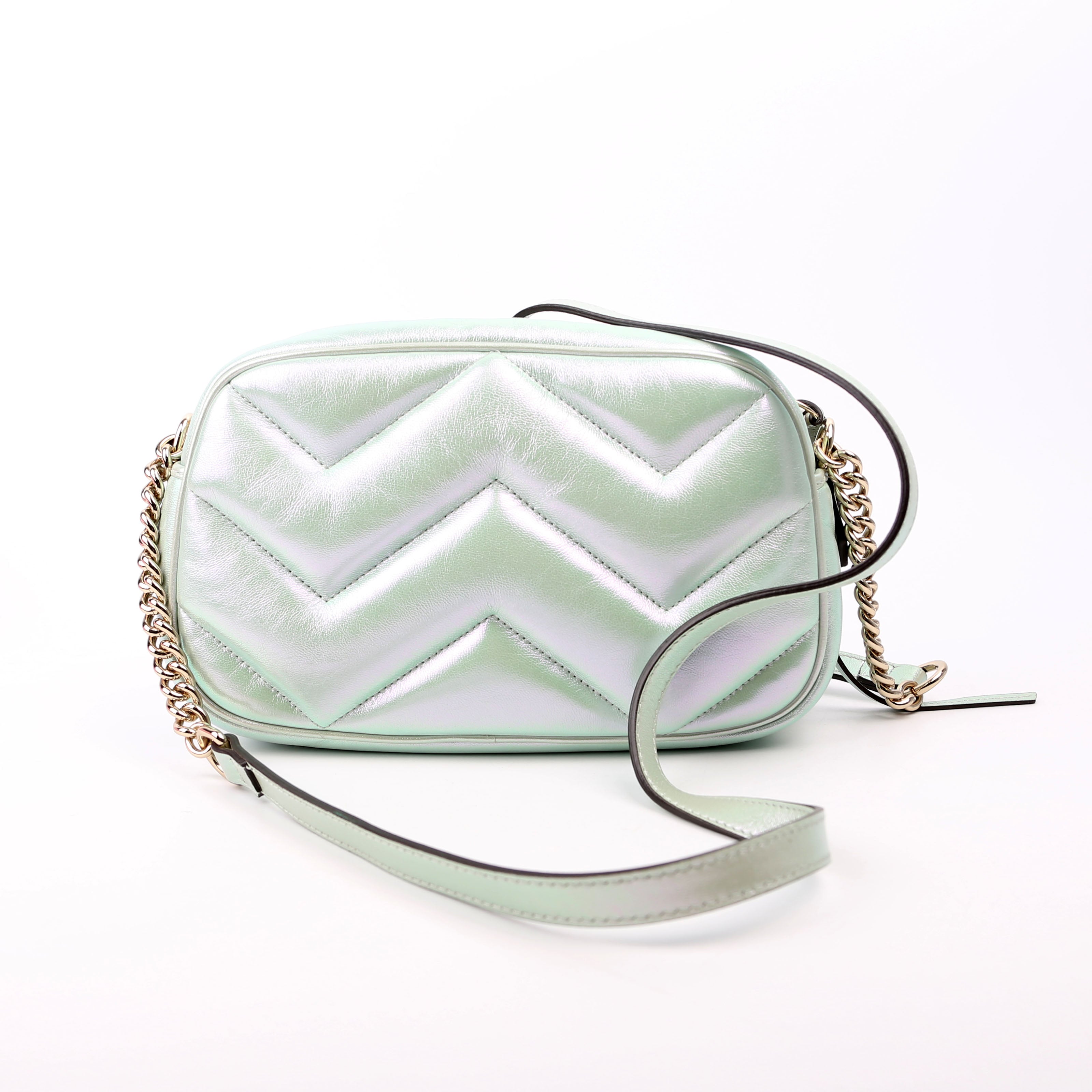 447632 Marmont Small Leather Camera Iridescent
