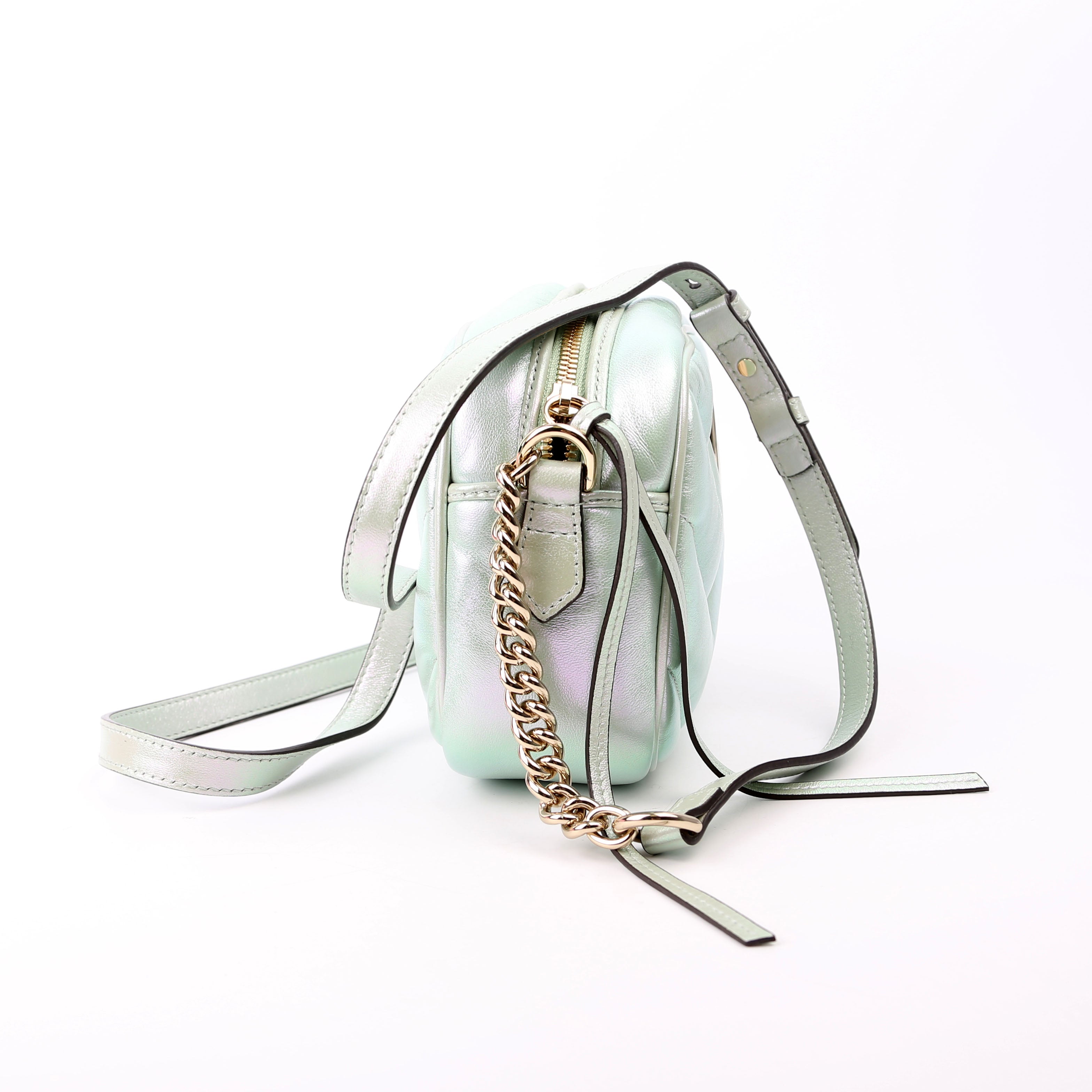 447632 Marmont Small Leather Camera Iridescent