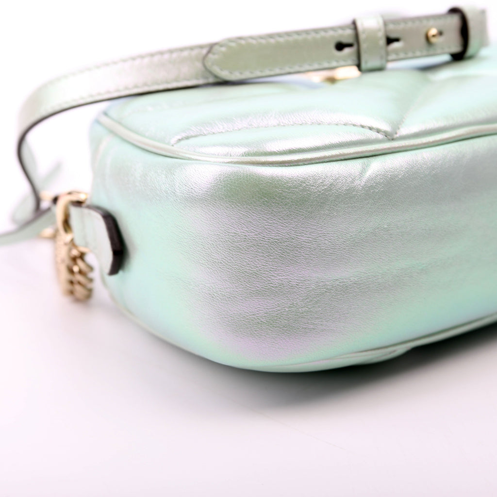 447632 Marmont Small Leather Camera Iridescent