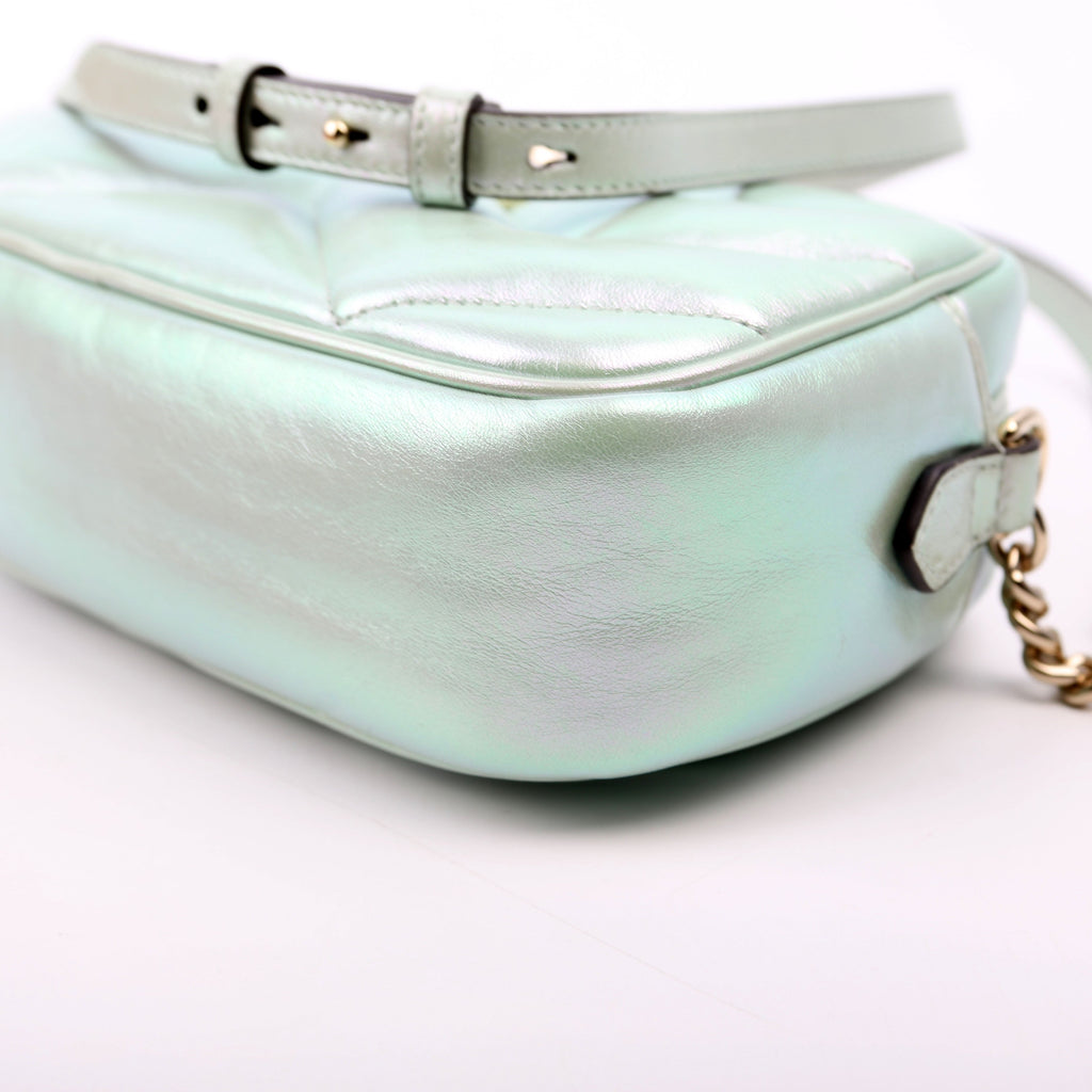 447632 Marmont Small Leather Camera Iridescent