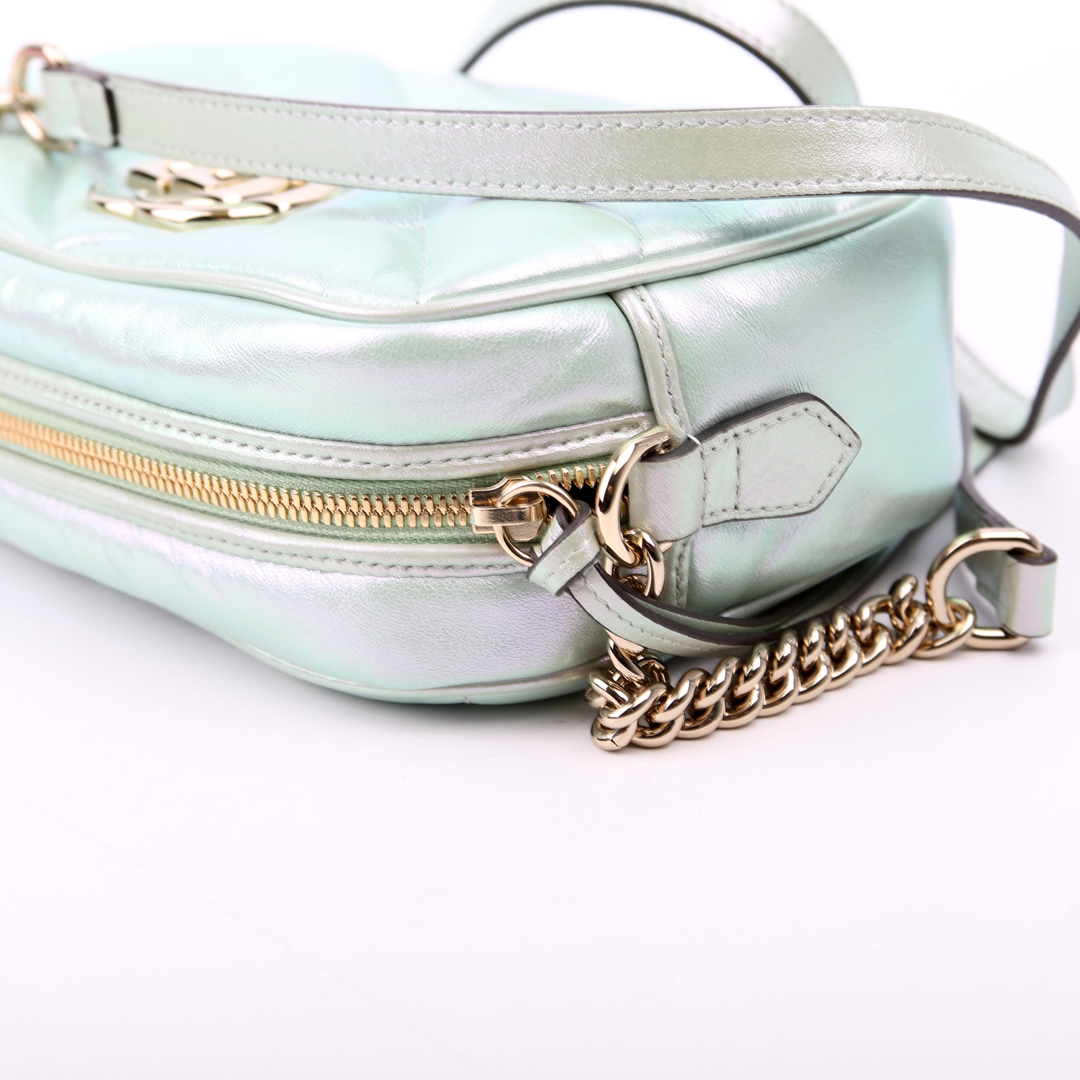 447632 Marmont Small Leather Camera Iridescent