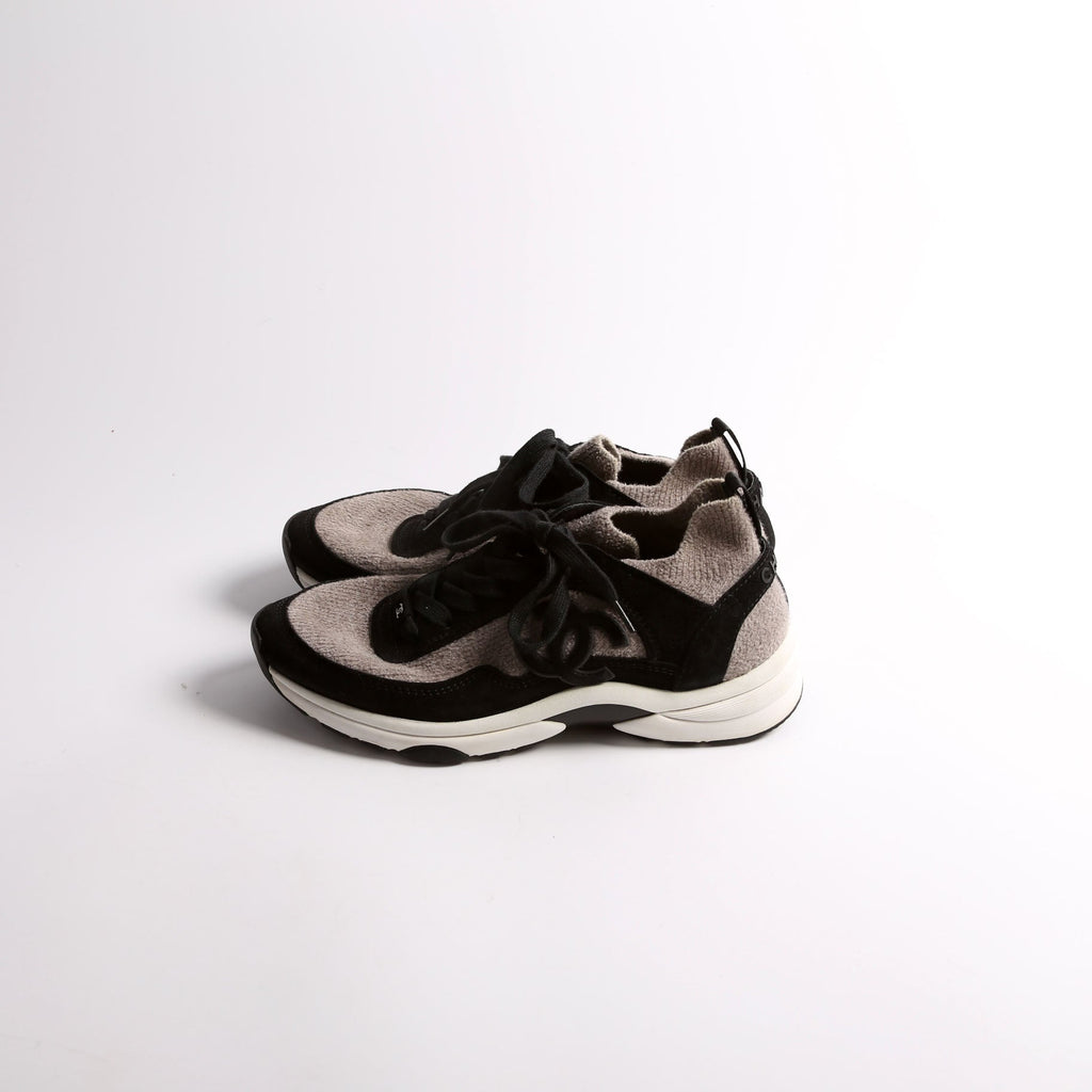 Knit Fabric Sneakers Size 38 Black/Gray