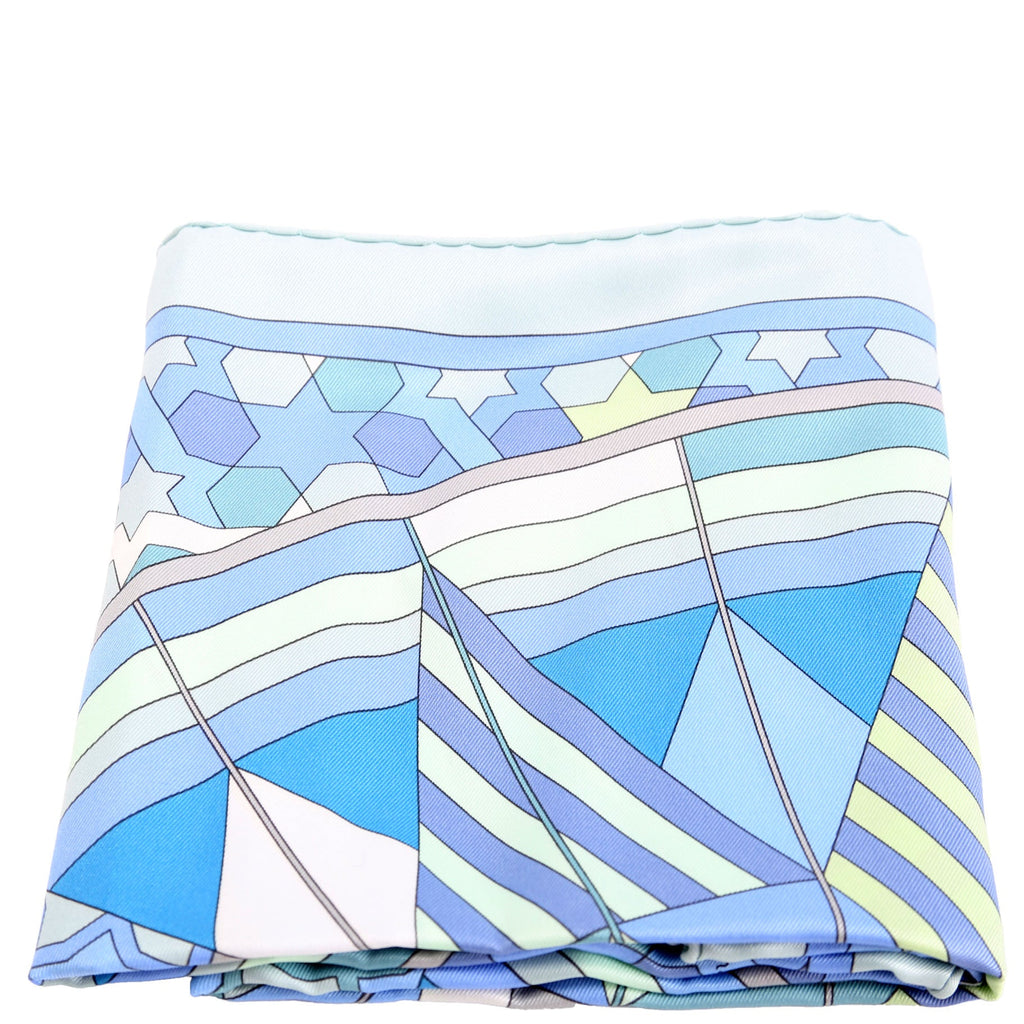 Rose De Compas Silk 70 Scarf Blue/Multicolor