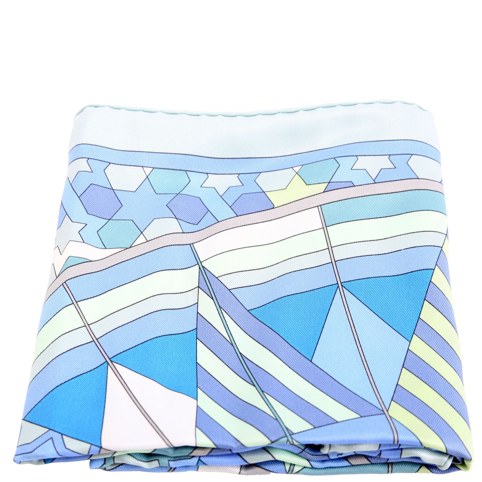 Rose De Compas Silk 70 Scarf Blue/Multicolor