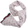 325806 GG Web Wool Scarf Grey/Multi