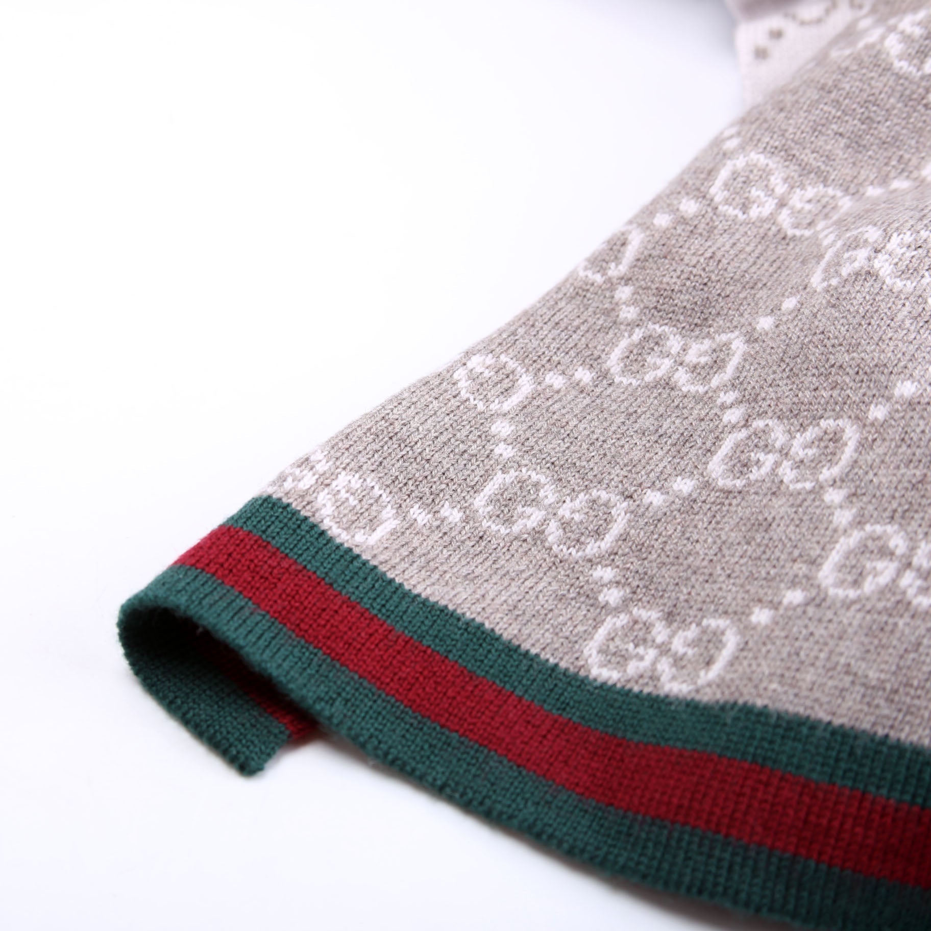 325806 GG Web Wool Scarf Grey/Multi