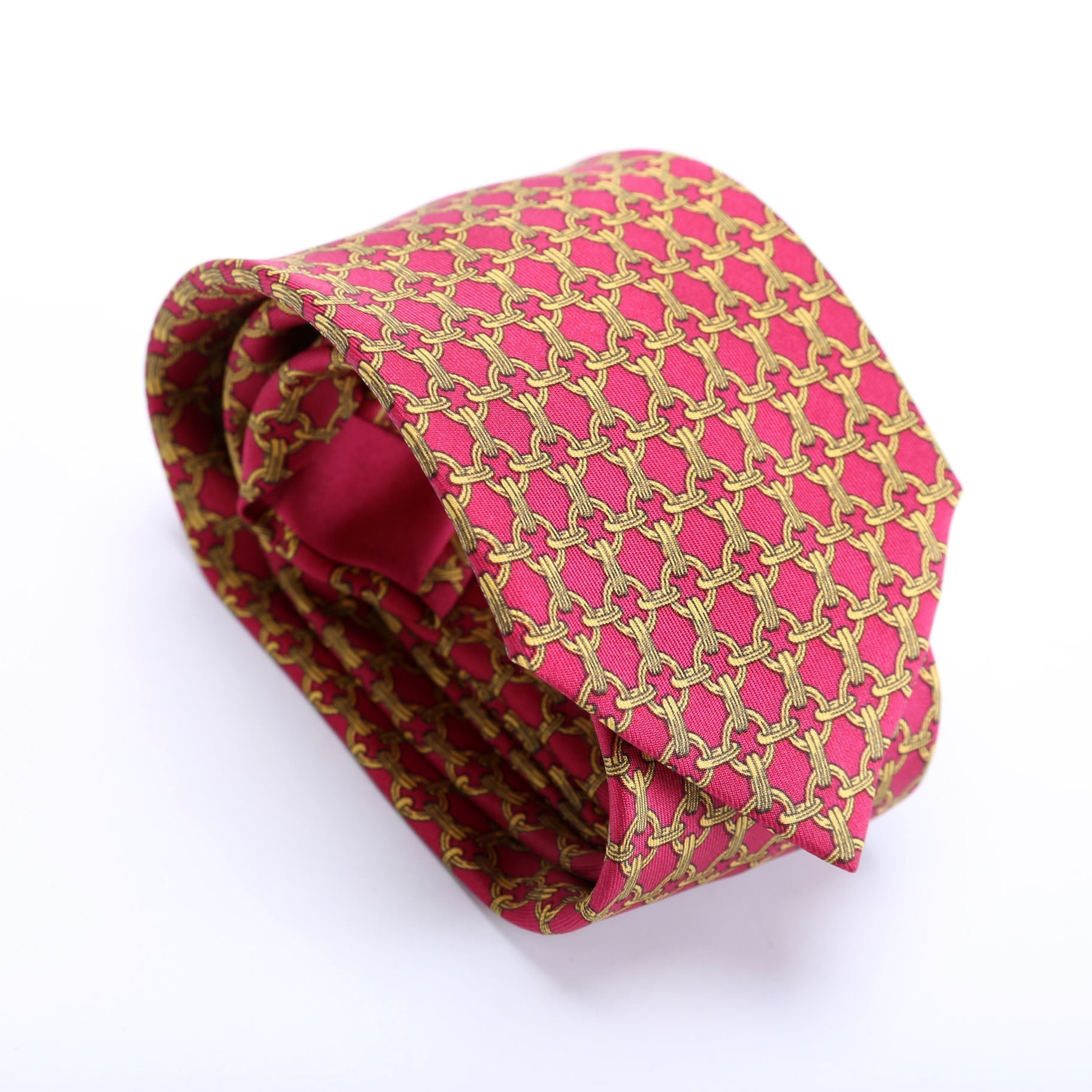 Printed Silk Tie Red/Gold