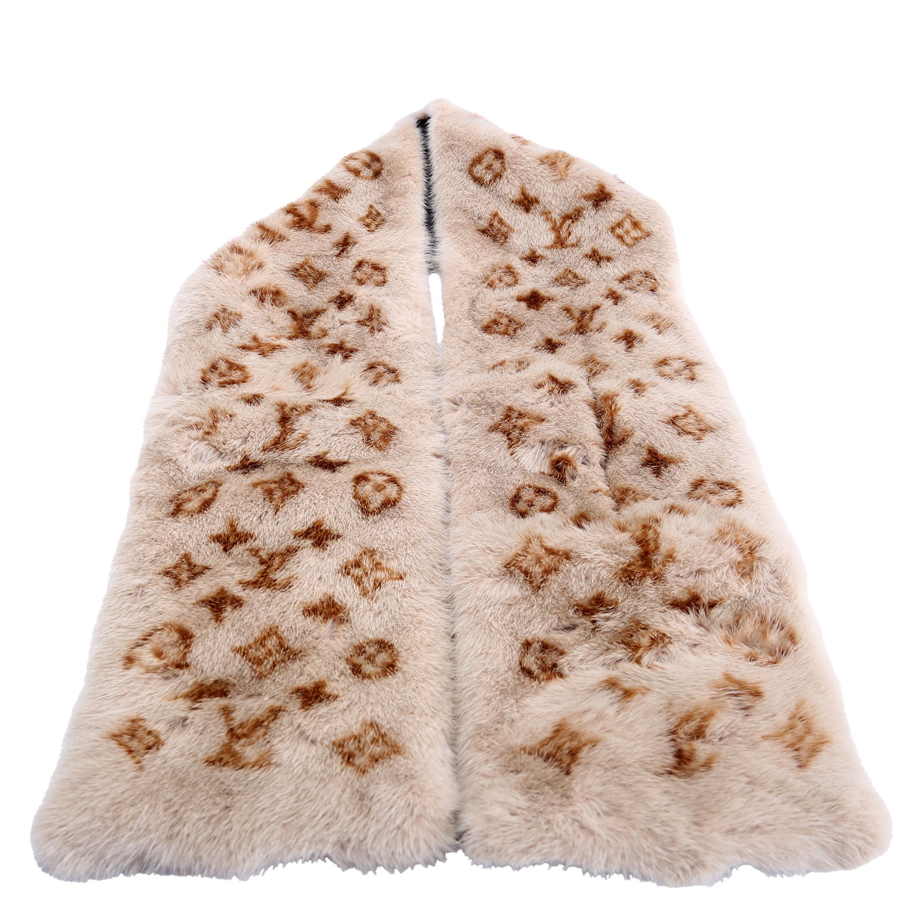 Stole Mink Fur Monogram Brown
