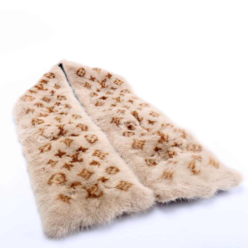 Stole Mink Fur Monogram Brown