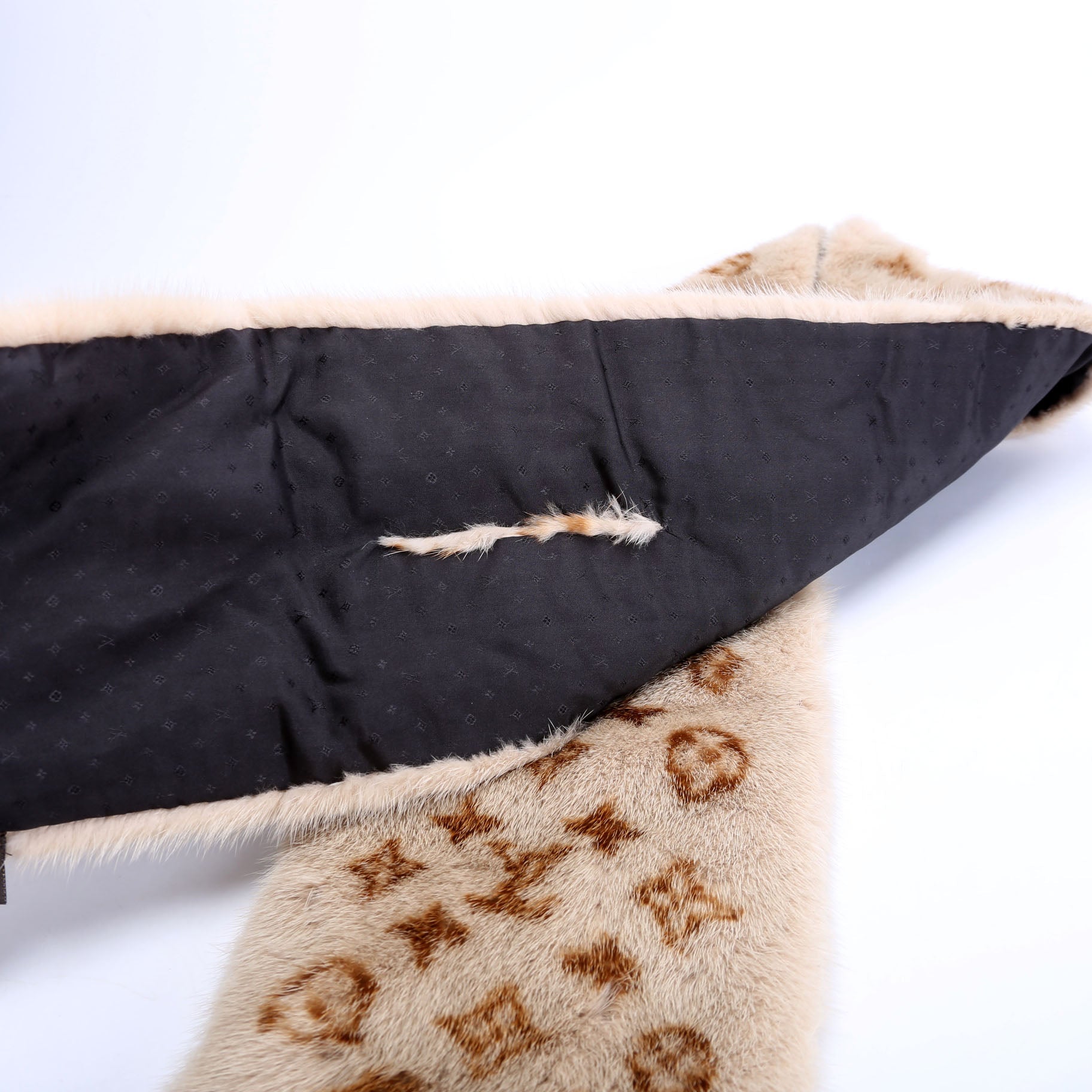 Stole Mink Fur Monogram Brown