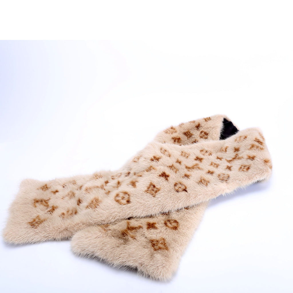 Stole Mink Fur Monogram Brown