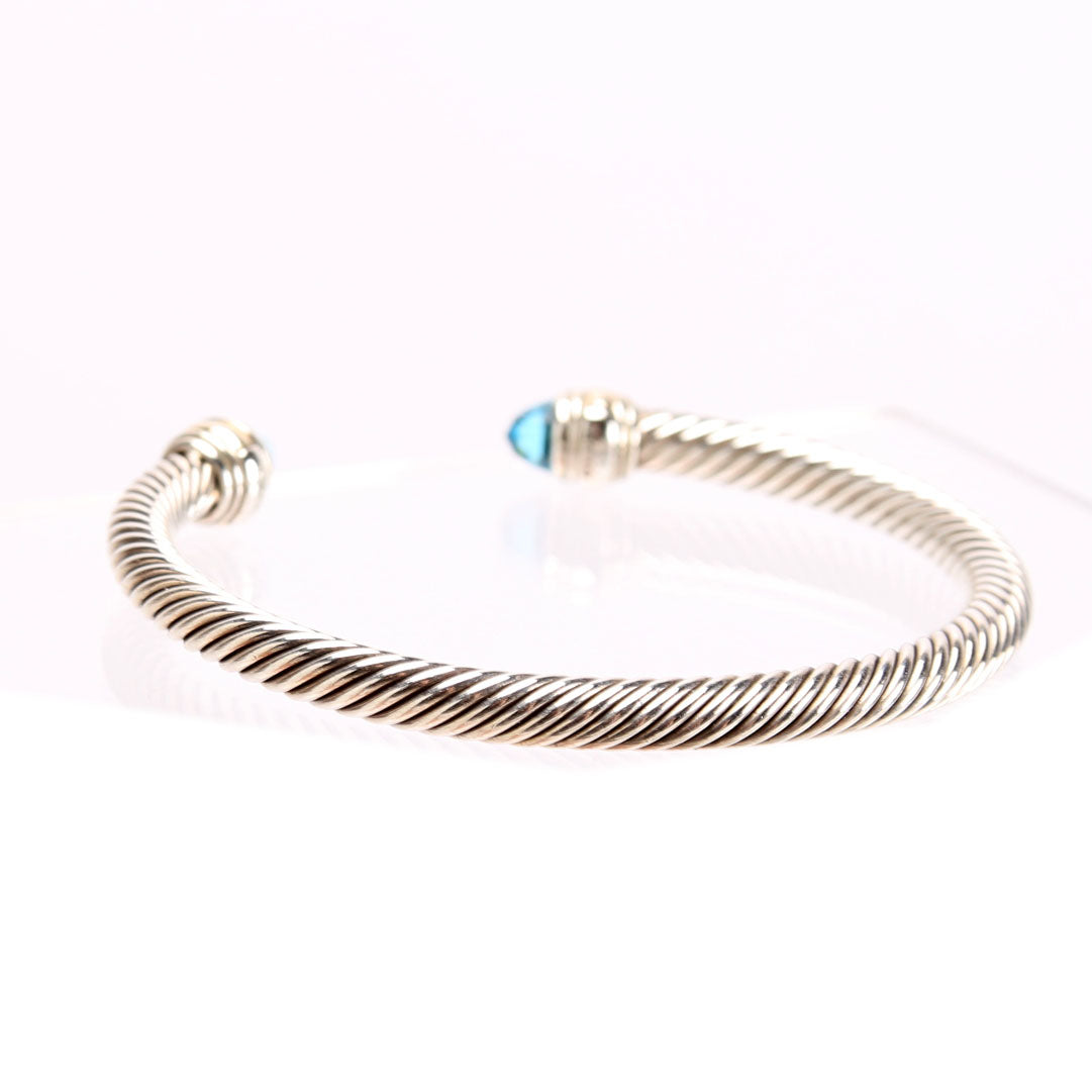 Classic Cable 5MM Bracelet 925/585/Topaz