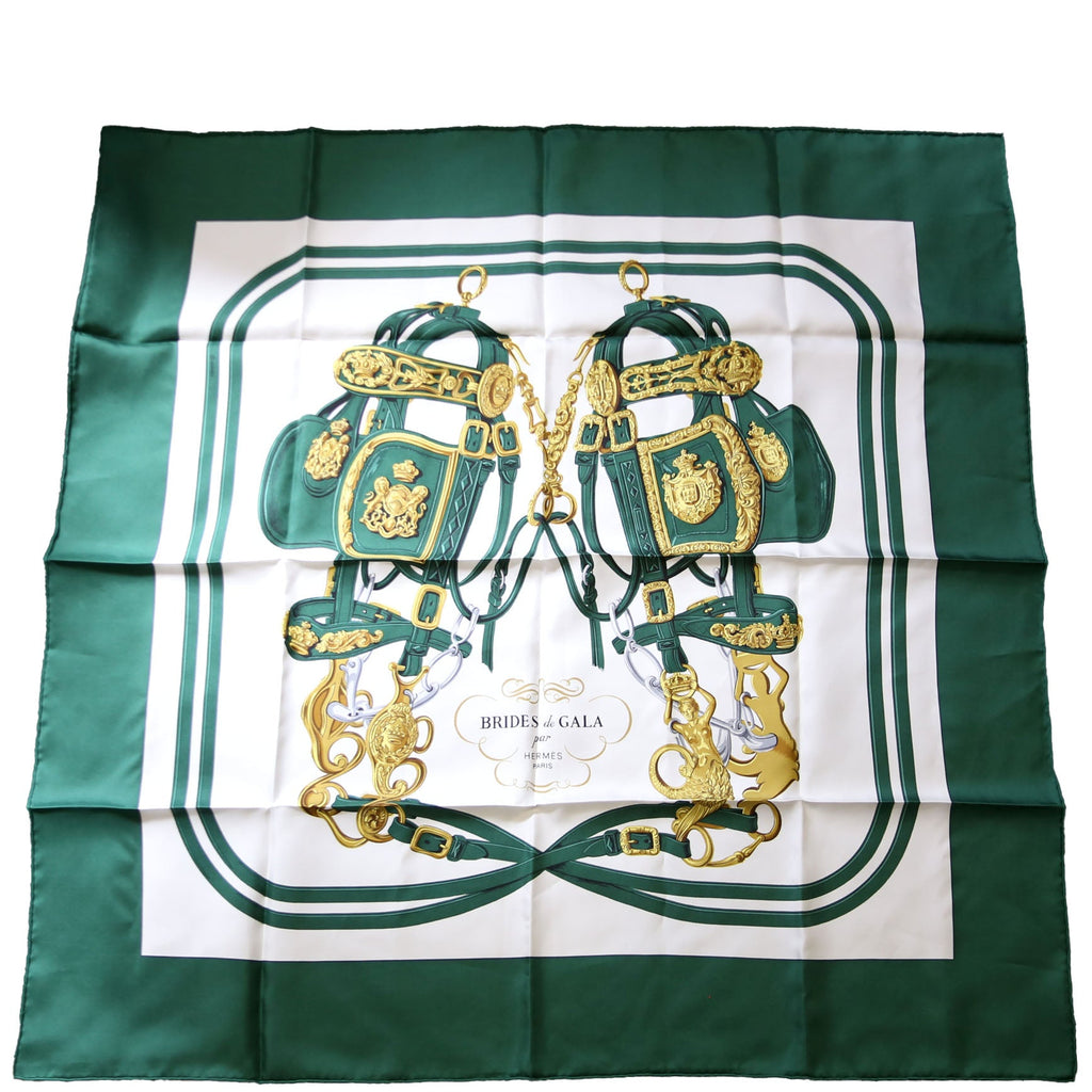 Brides De Gala 90 Silk Scarf Green/Multicolor