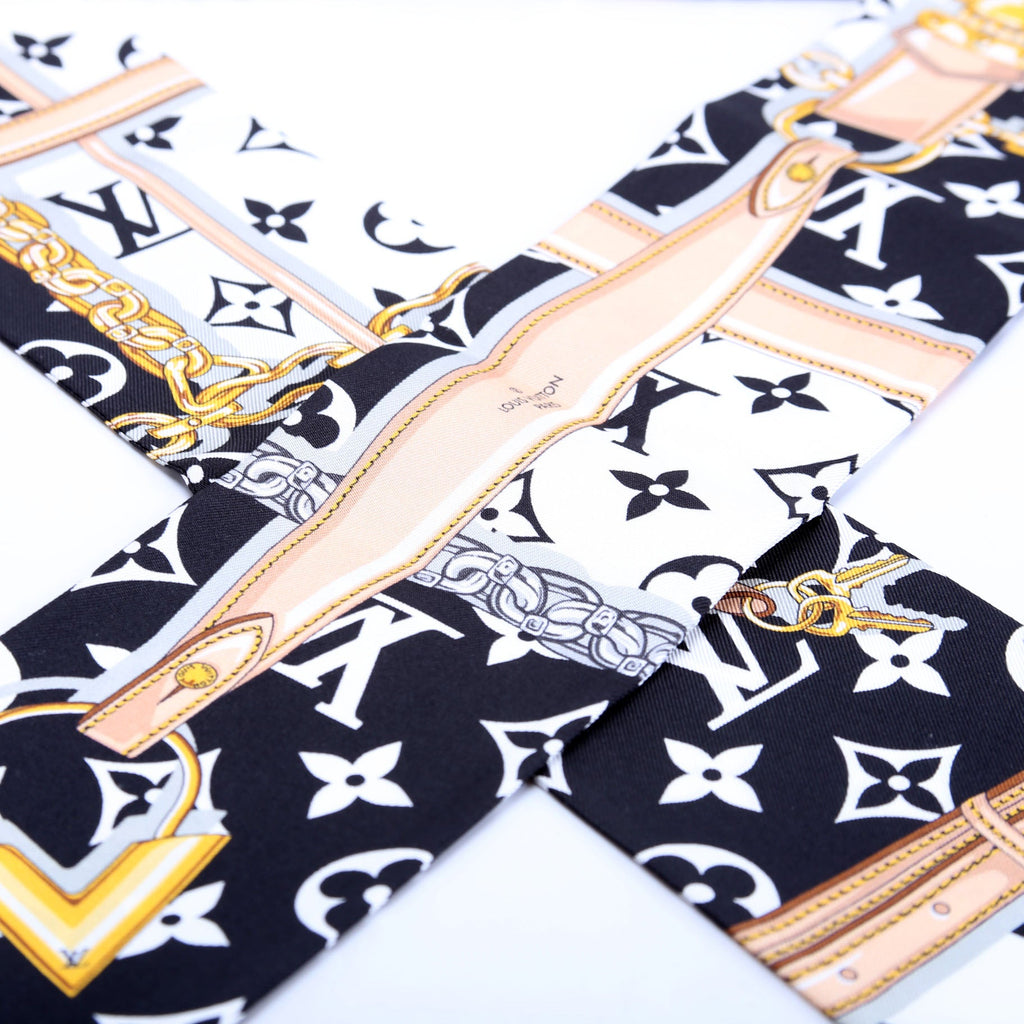 Confidential Bandeau Silk Scarf Black/White