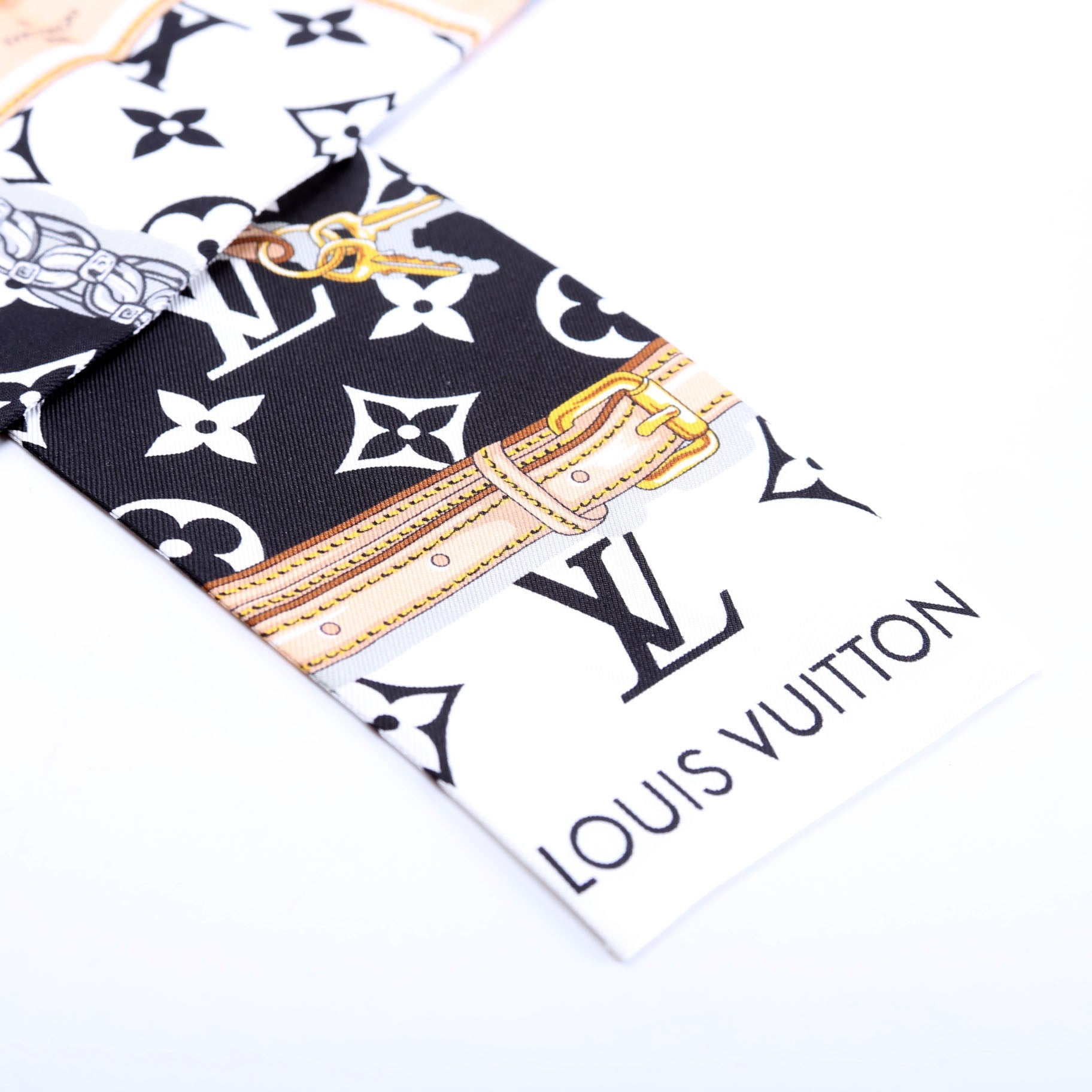 Confidential Bandeau Silk Scarf Black/White