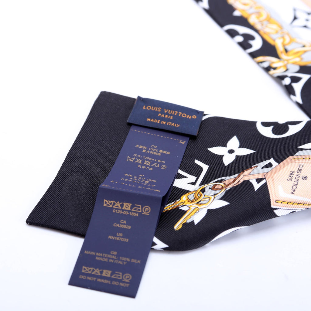 Confidential Bandeau Silk Scarf Black/White