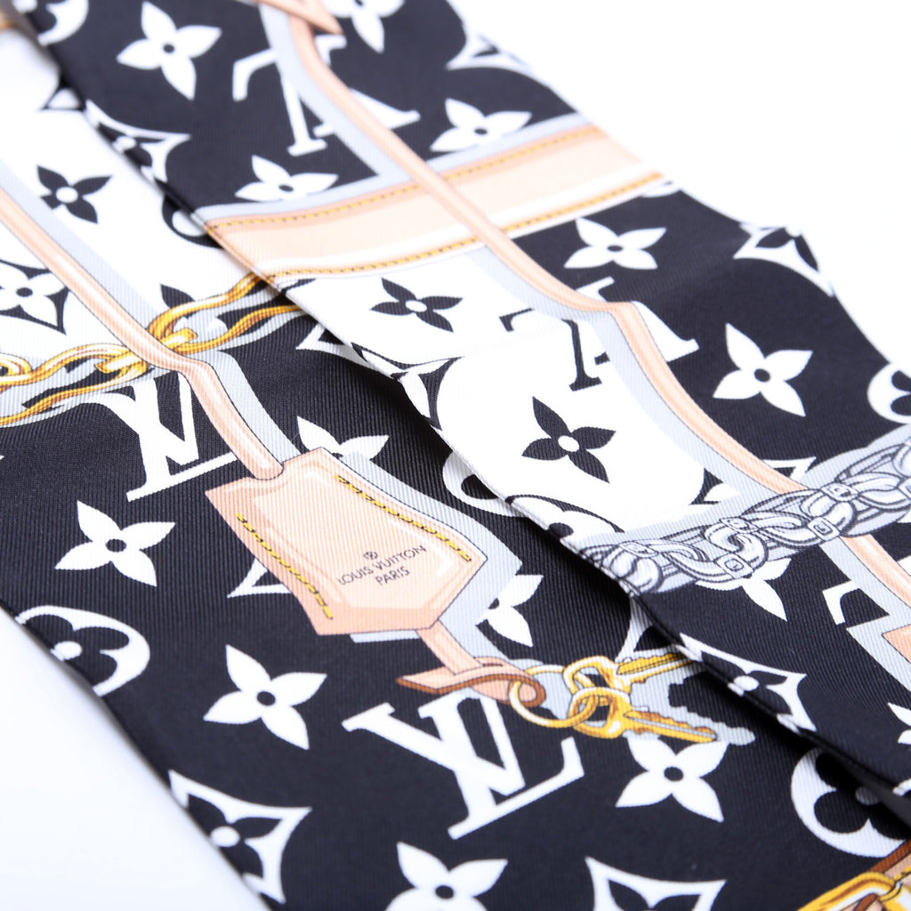 Confidential Bandeau Silk Scarf Black/White
