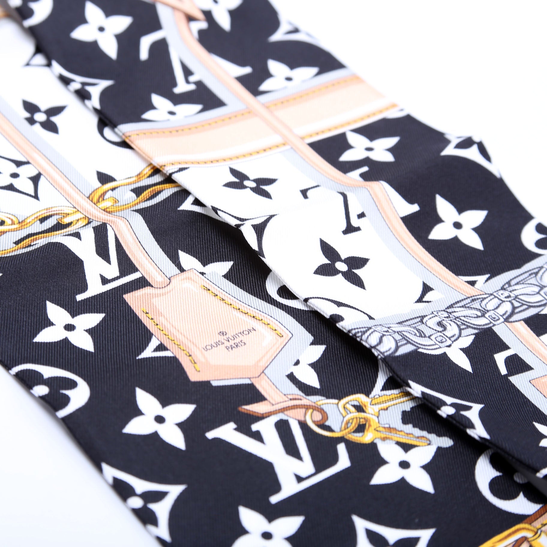 Confidential Bandeau Silk Scarf Black/White