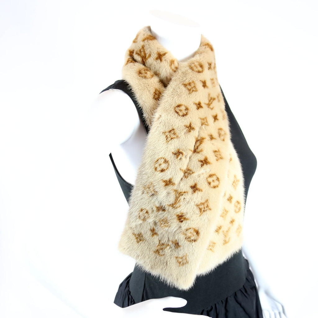 Stole Mink Fur Monogram Brown