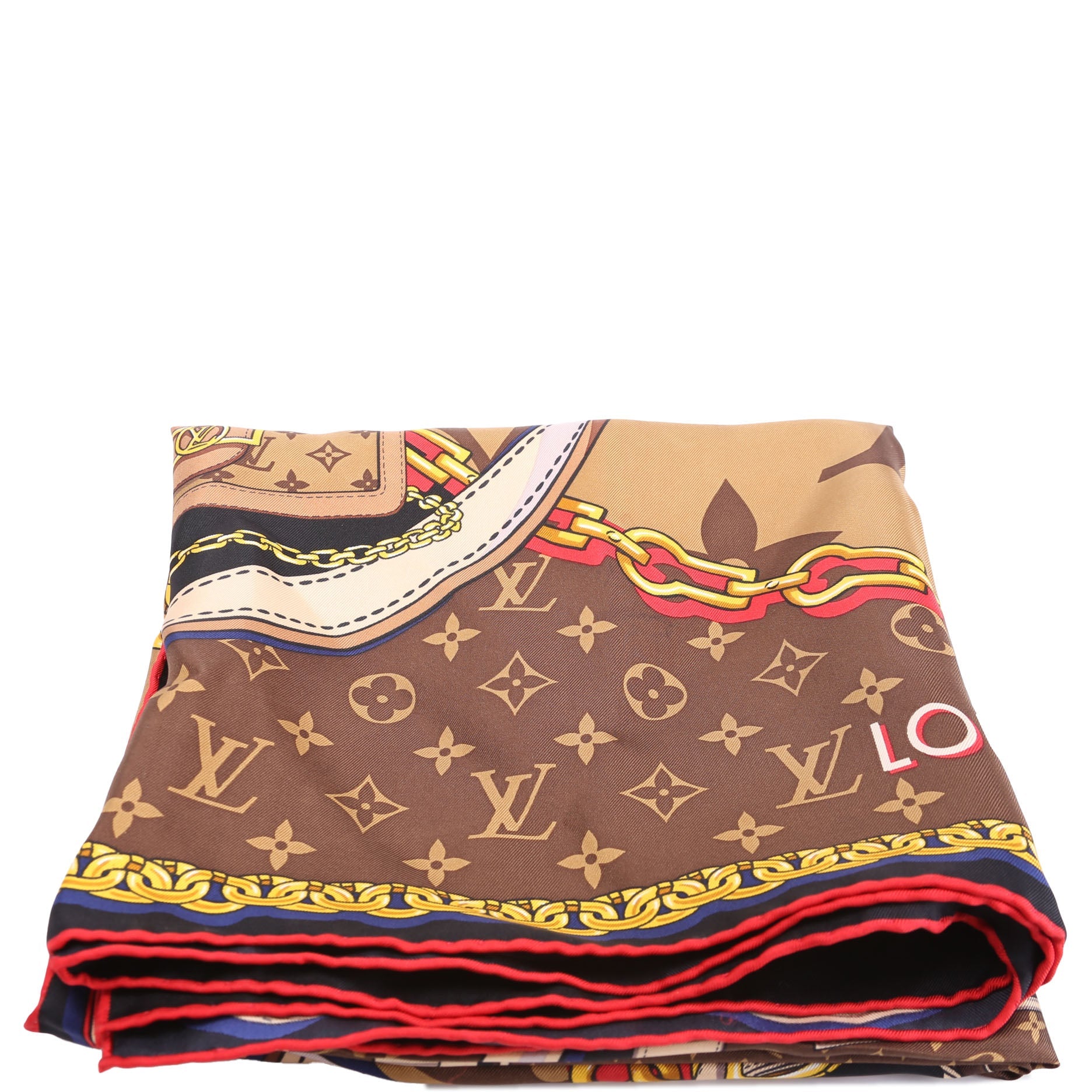 Tribute To Square Silk Scarf Brown/Multi